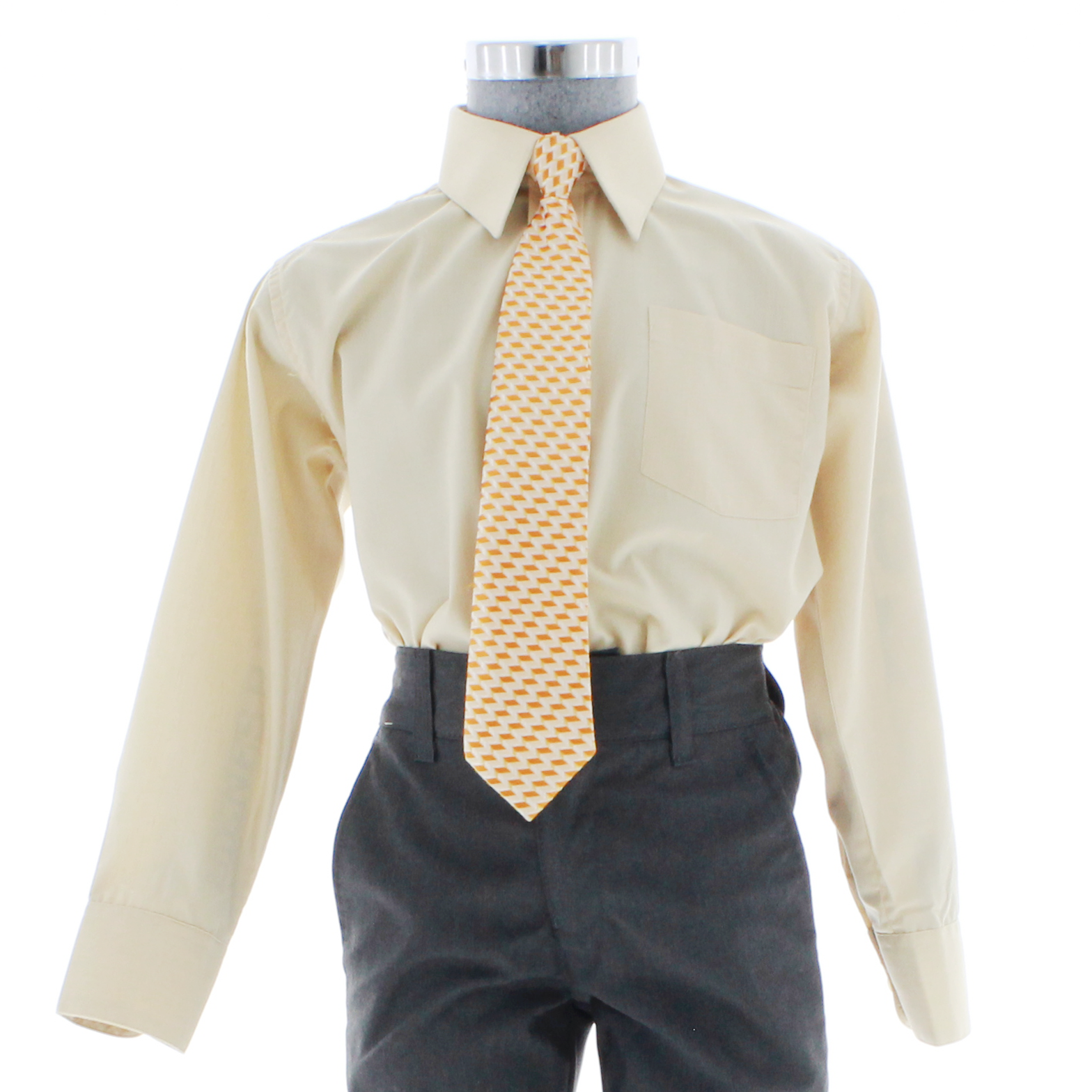 Camisa Beige De Vestir Para Niño Manga Larga 3605 2-18 Años