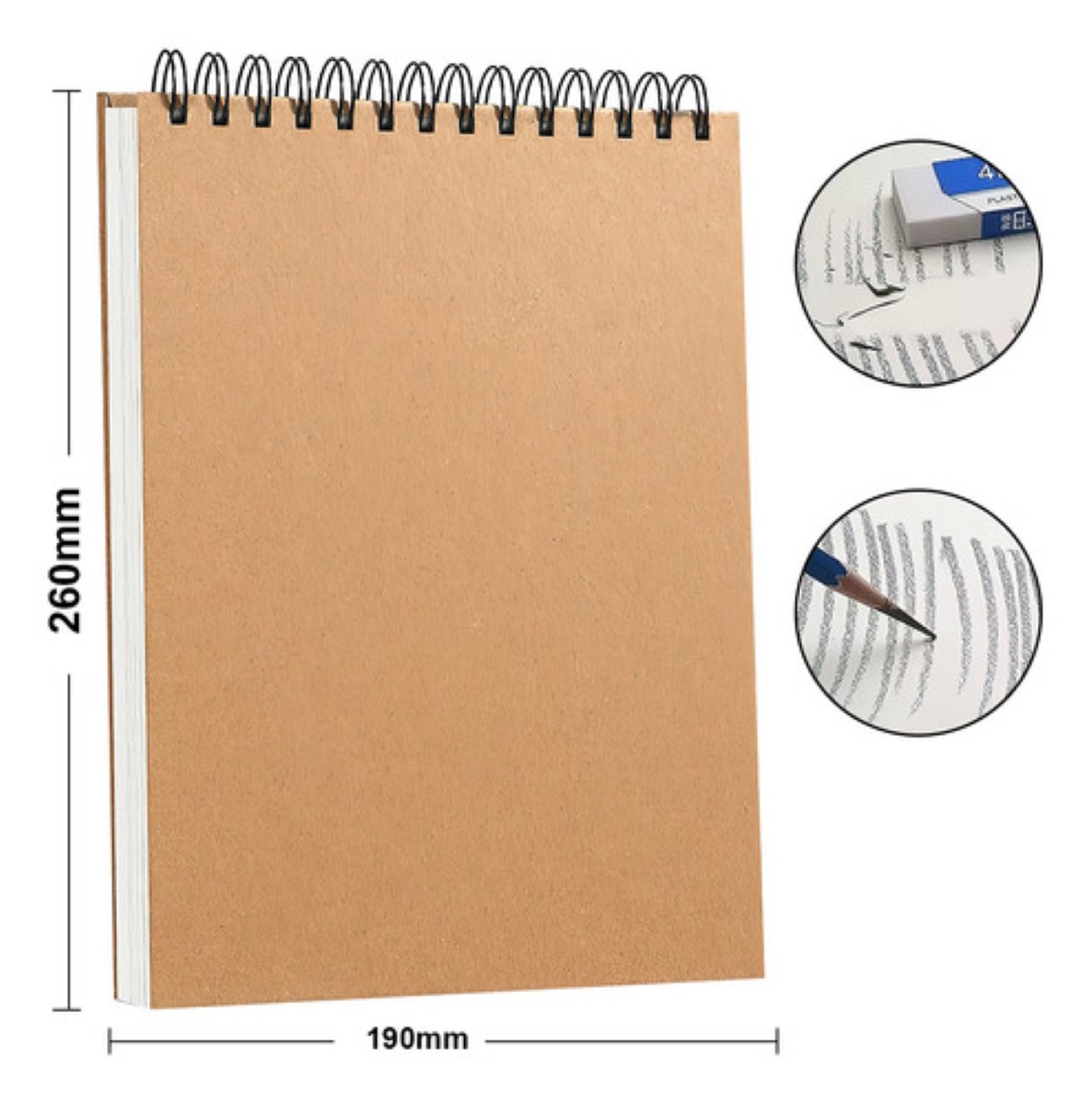 Cuaderno Dibujo O Acuarela Cubierta De Papel Kraft 3pcs