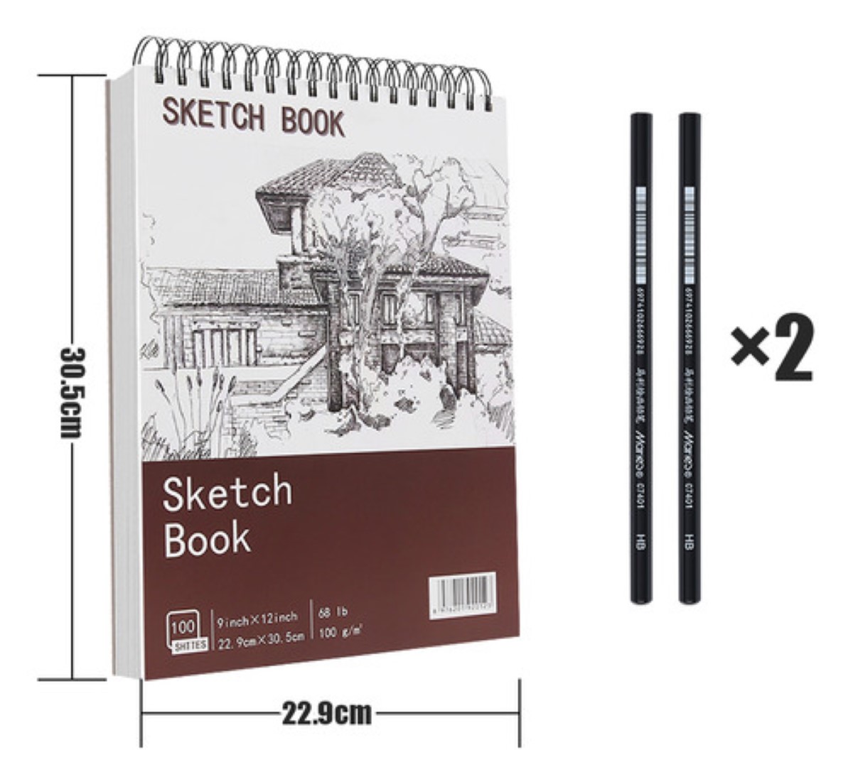 Cuaderno A4+ De Boceto Y Dibujo 200 Páginas Blank Sketchbook Terracota