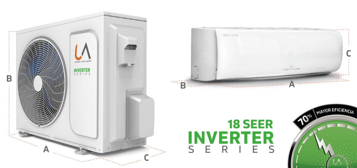 Minisplit Inverter 2 Ton. Frio /Calor 220V United Appliances® Wifi