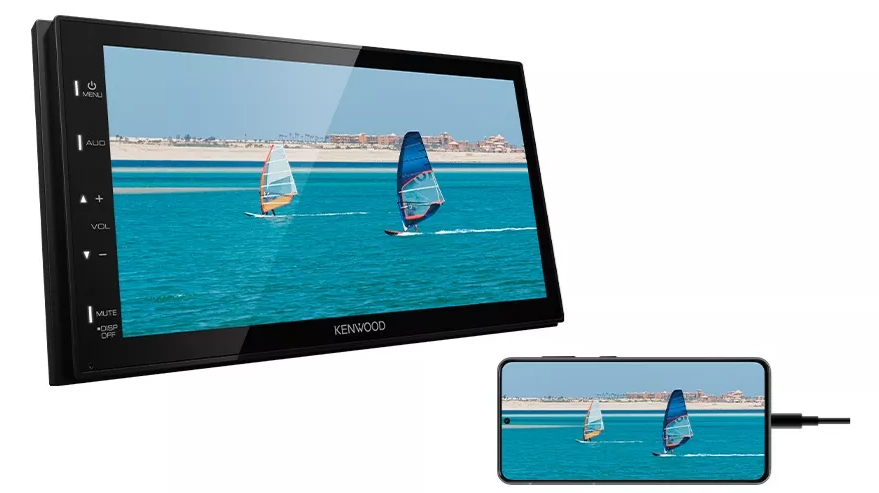 Autoestéreo 2 DIN Kenwood DMX129BT Pantalla WVGA de 6,8"/Android Mirroring/EQ de 13 Bandas/Bluetooth