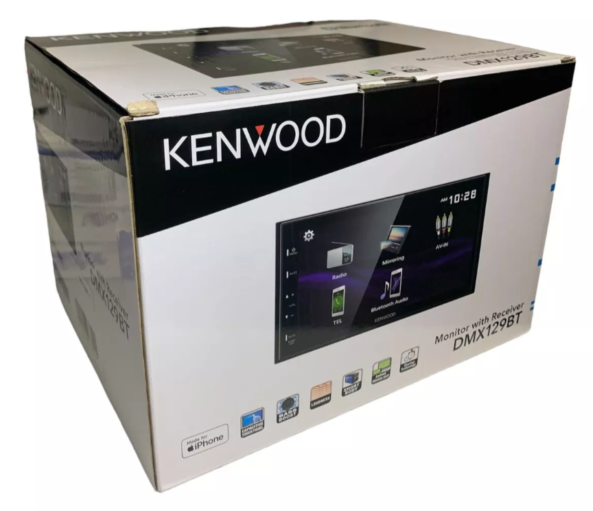 Autoestéreo 2 DIN Kenwood DMX129BT Pantalla WVGA de 6,8"/Android Mirroring/EQ de 13 Bandas/Bluetooth