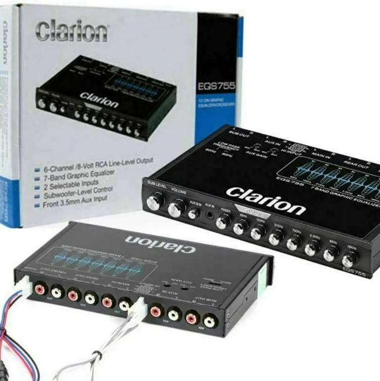 Ecualizador Clarion EQS755 7 bandas/6 canales de salida/Filtro de paso bajo/Iluminación azul 