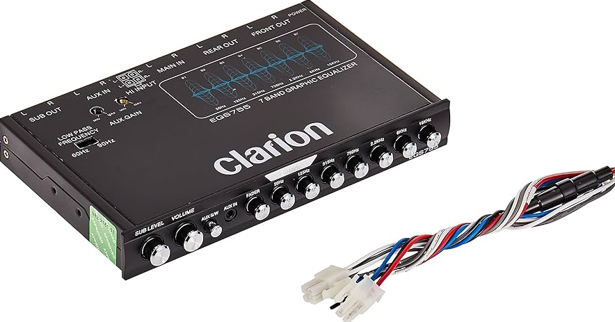 Ecualizador Clarion EQS755 7 bandas/6 canales de salida/Filtro de paso bajo/Iluminación azul 