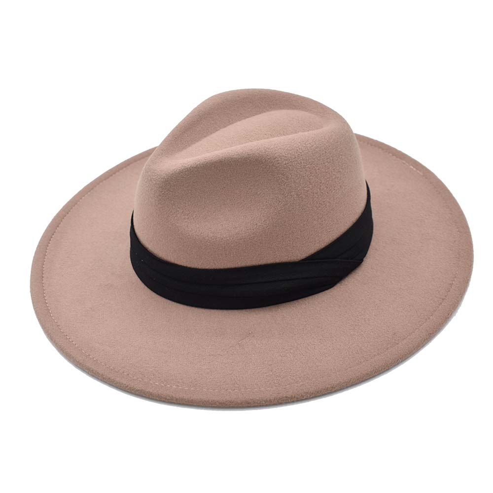 Sombrero de Fieltro Café Cinta Color Negro 