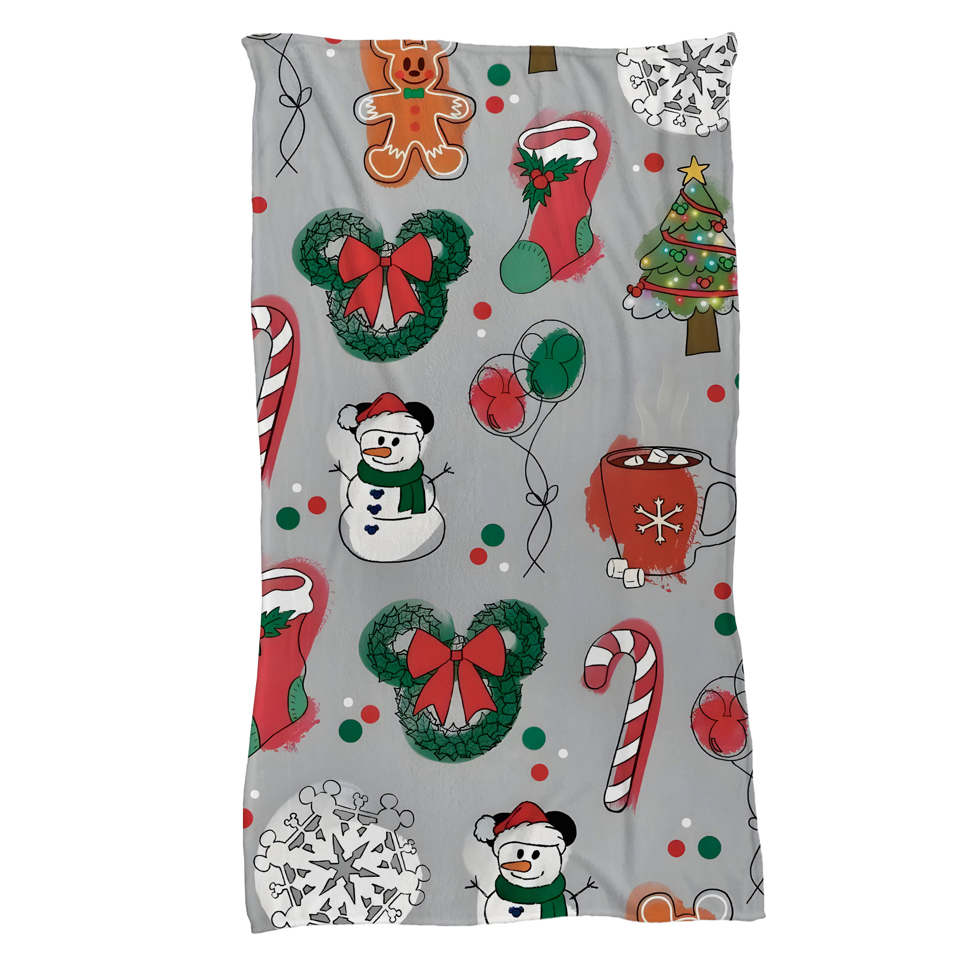 Cobija Manta Frazada Diseño de Navidad Gris Temporada de Noche Buena Ultra Suave y Ligera de Alta Calidad