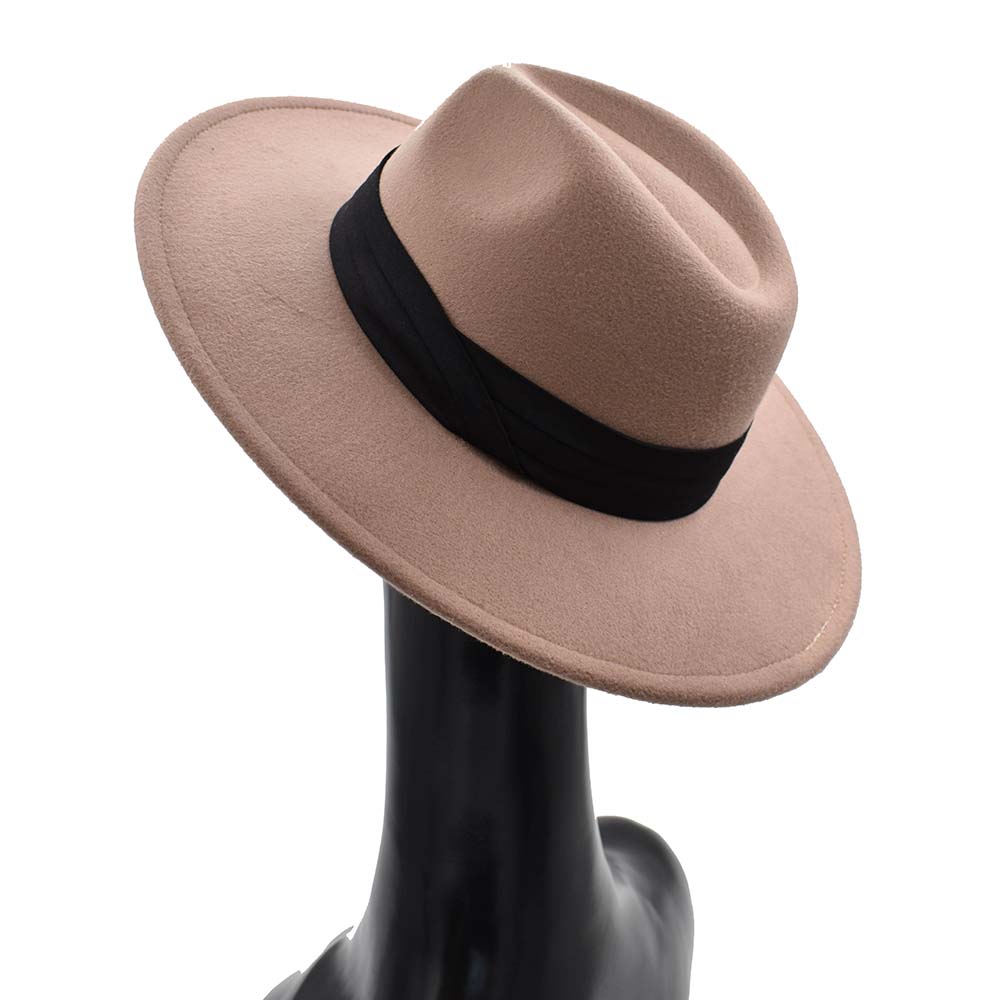 Sombrero de Fieltro Café Cinta Color Negro 