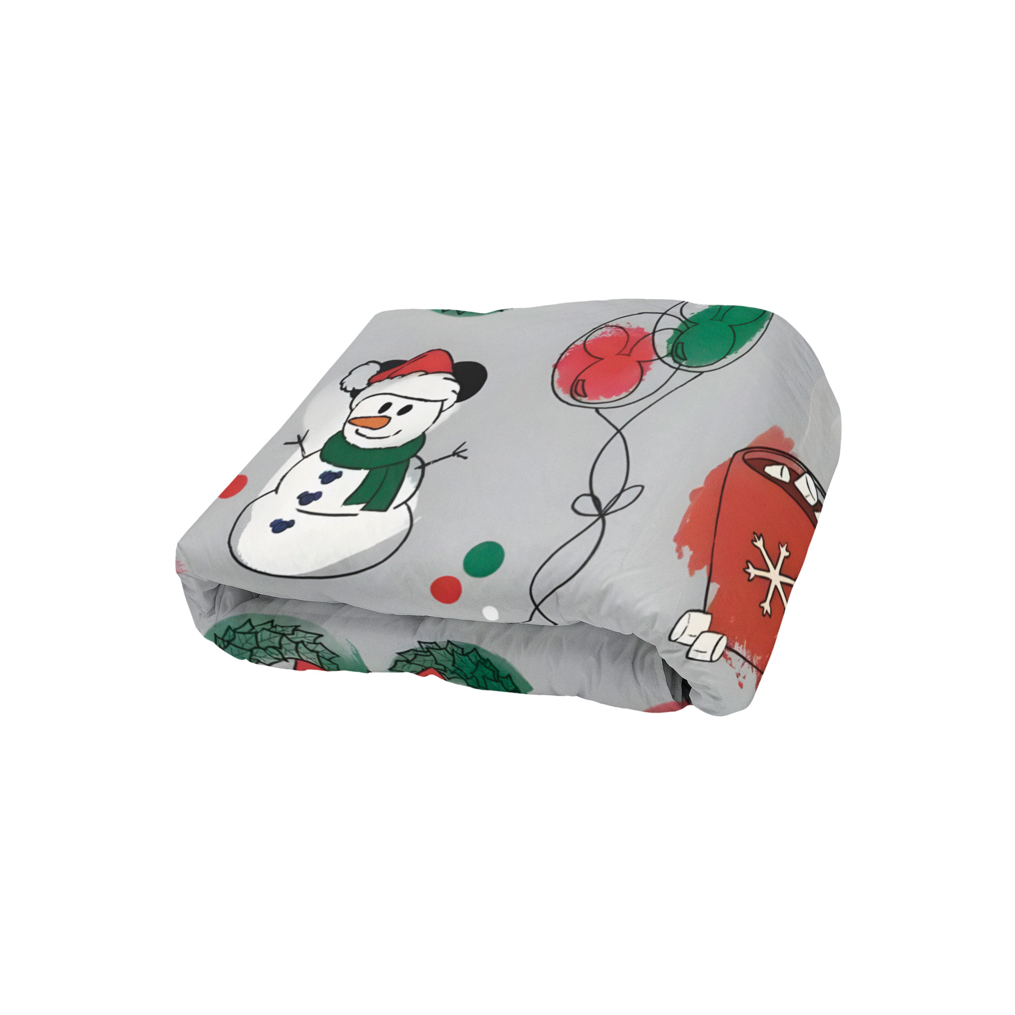Cobija Manta Frazada Diseño de Navidad Gris Temporada de Noche Buena Ultra Suave y Ligera de Alta Calidad