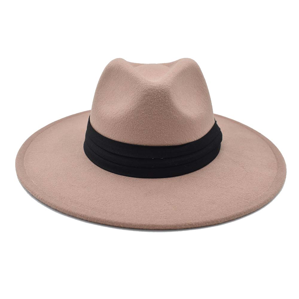Sombrero de Fieltro Café Cinta Color Negro 