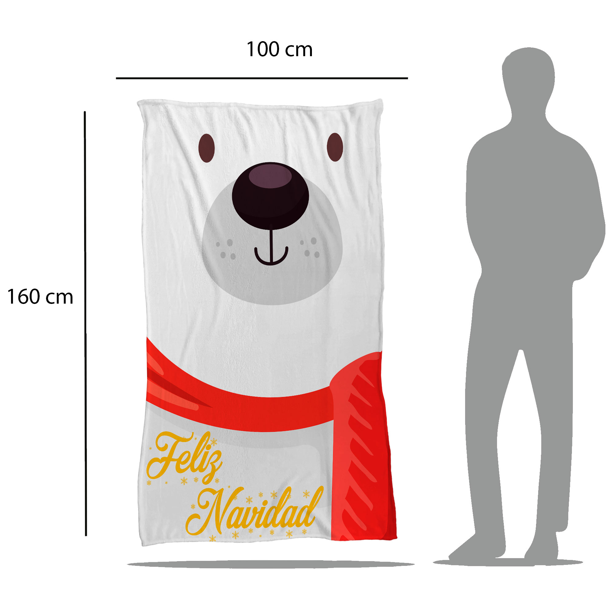 Cobija Manta Frazada Diseño de Oso Polar Temporada de Noche Buena Ultra Suave y Ligera de Alta Calidad