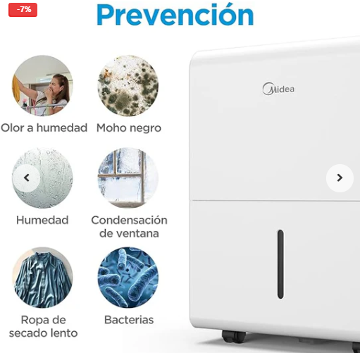 Deshumidificador Midea (110V, 50 pintas)