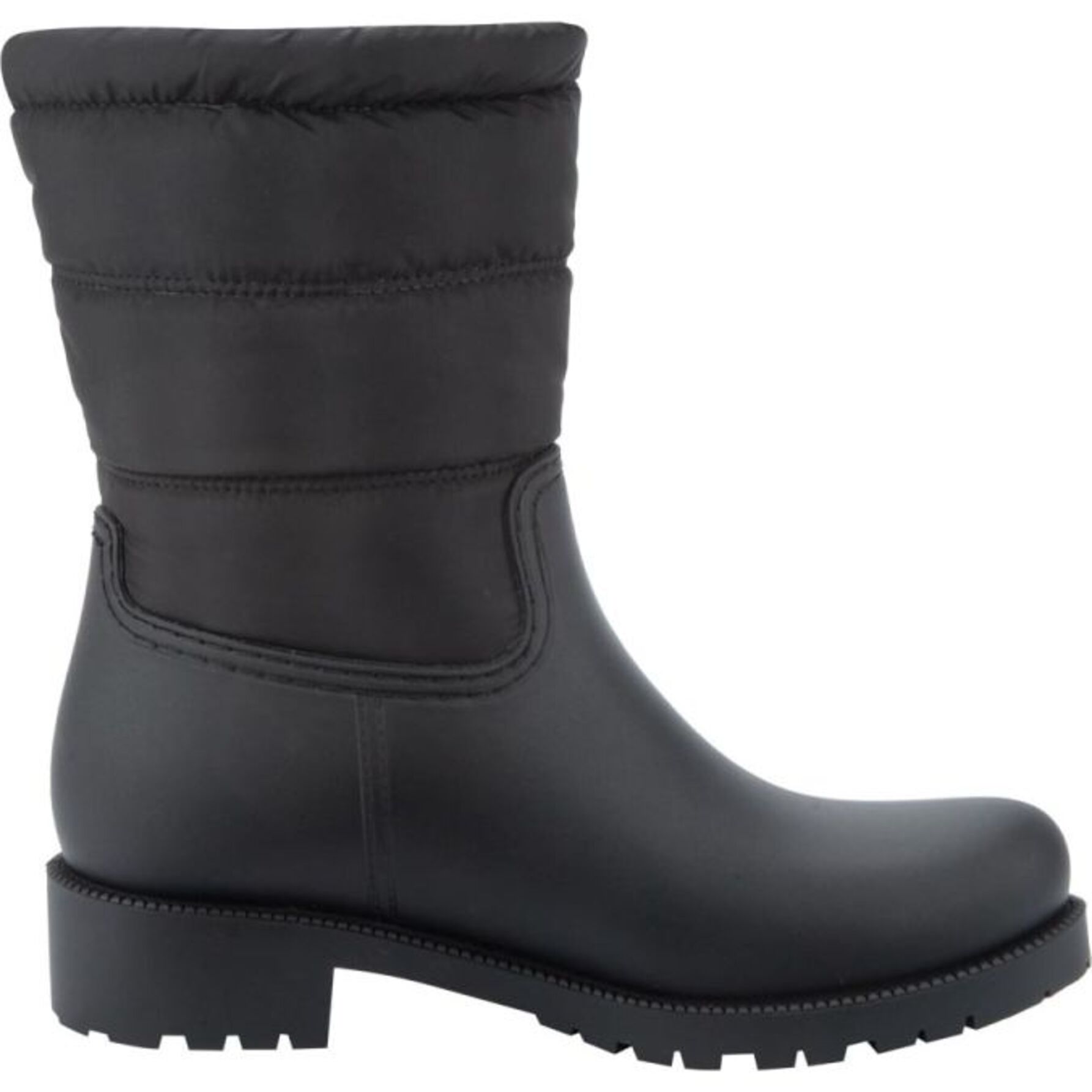 Bota para mujer, de  lluvia, con tubo acojinado y suela gruesa, marca PBPS, color negro 1140382
