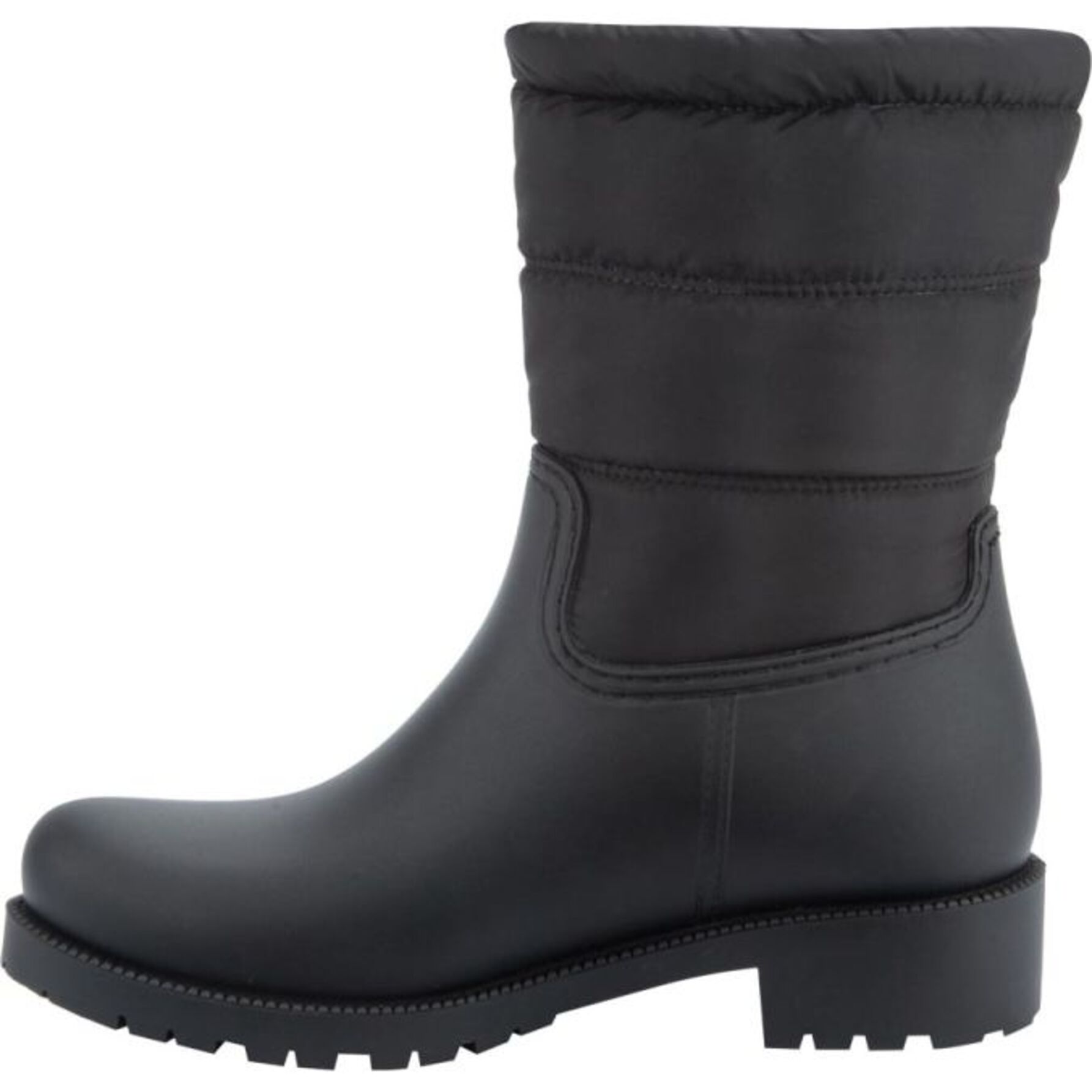 Bota para mujer, de  lluvia, con tubo acojinado y suela gruesa, marca PBPS, color negro 1140382