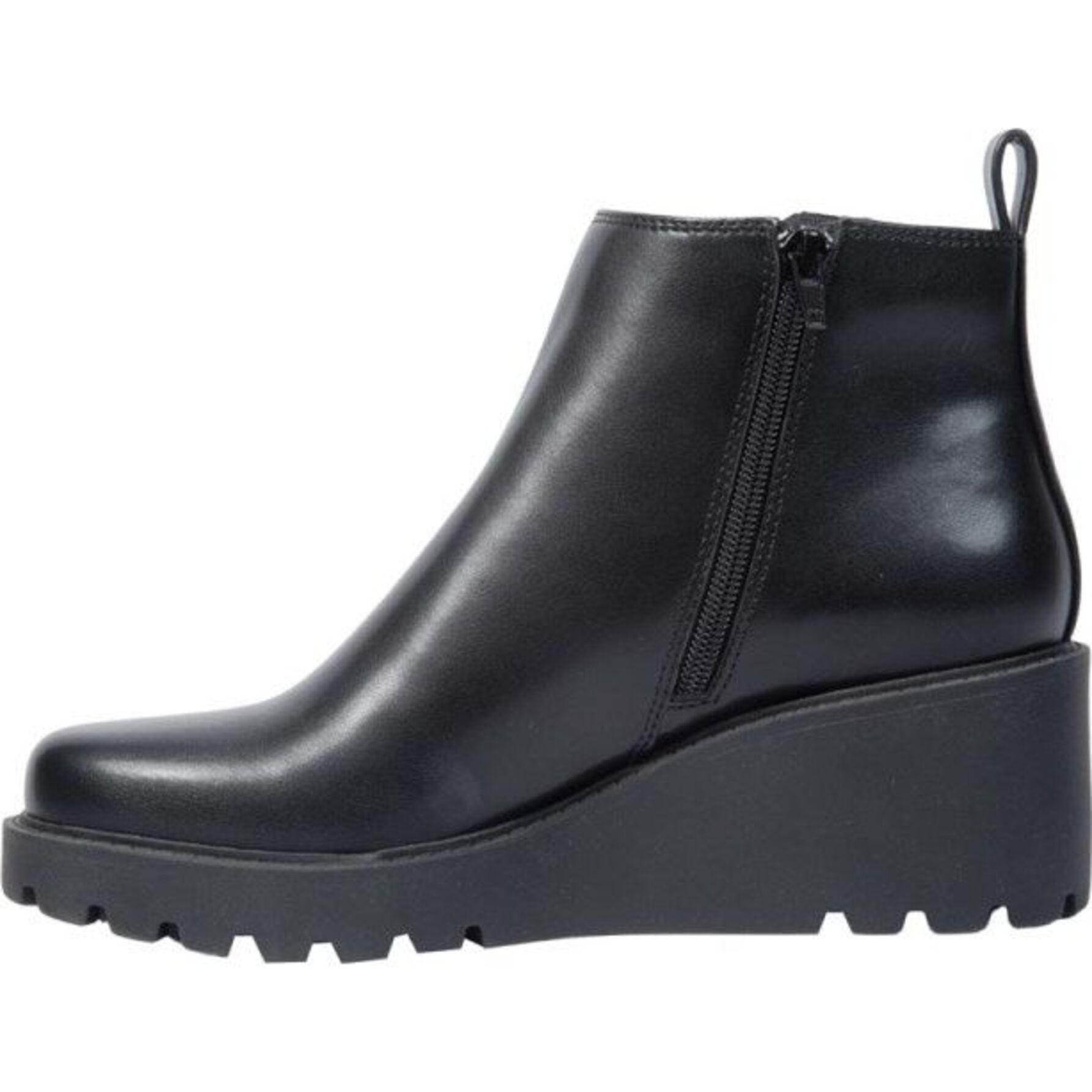 Bota para mujer, tipo botín, con tacón de cuña y cierre, marca Vi Line, color negro 1141425