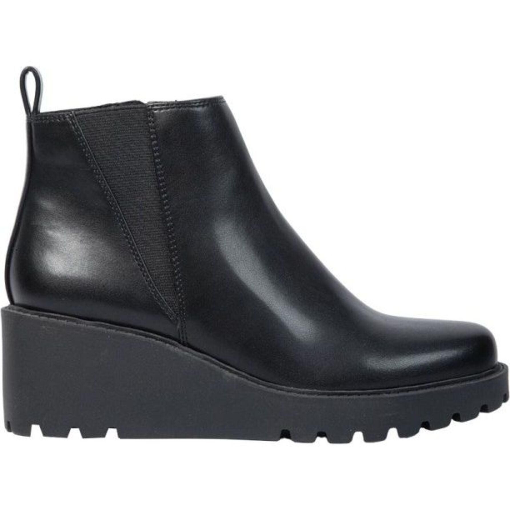 Bota para mujer, tipo botín, con tacón de cuña y cierre, marca Vi Line, color negro 1141425