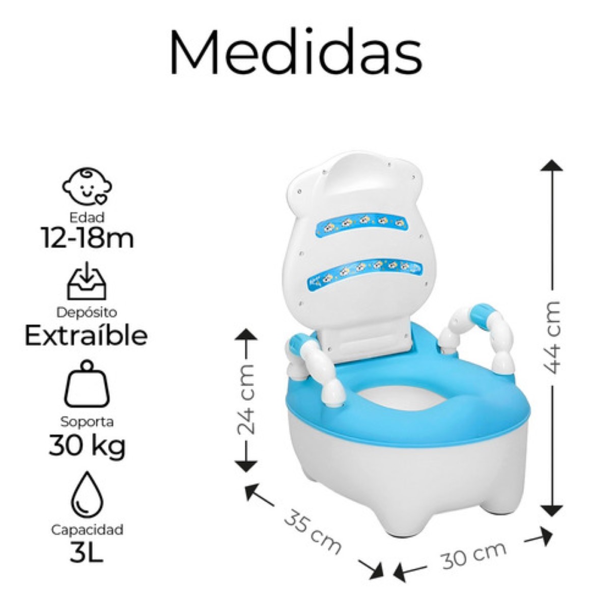 Escusado Entrenador De Bebé Inodoro Infantil Portátil Baño BLANCO AZUL
