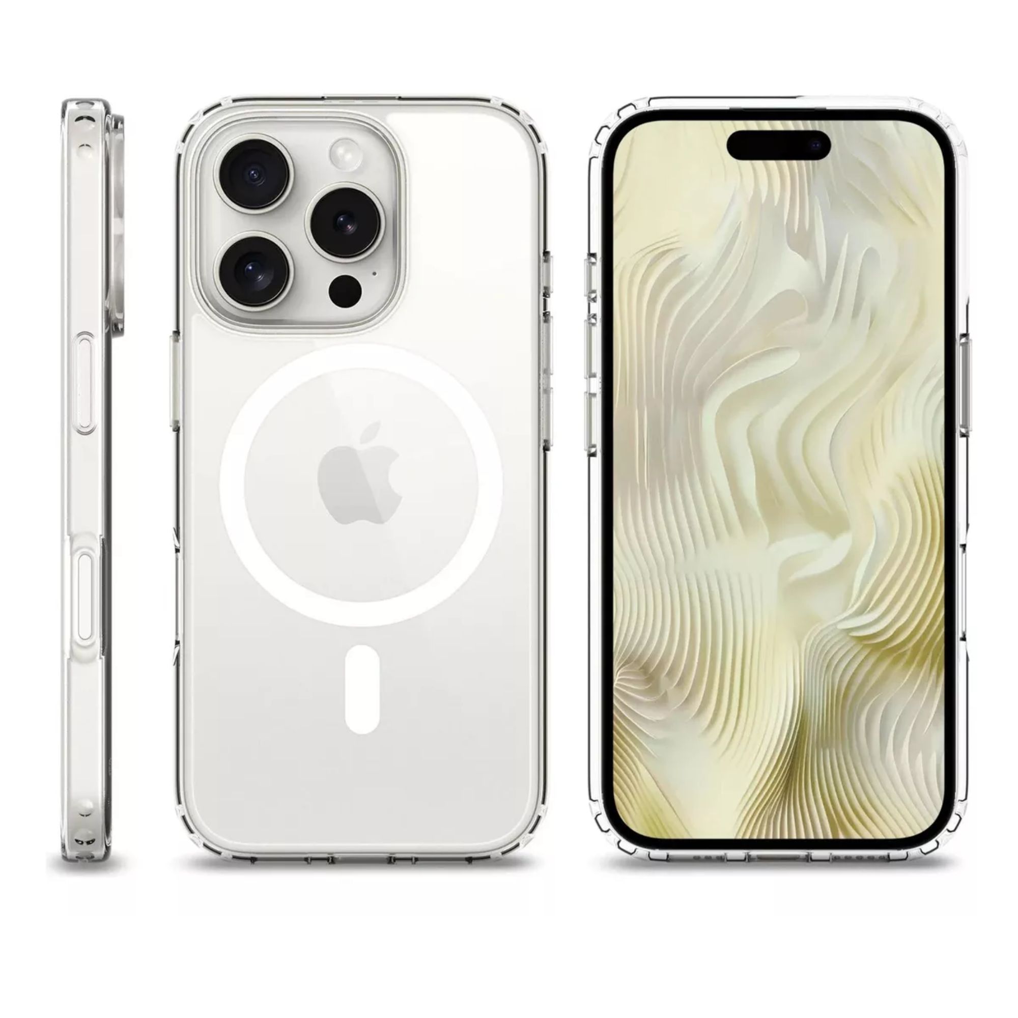 Kit Mica Cámara Para Iphone 16 + Funda Case Transparente para Iphone 16 pro / Transparente