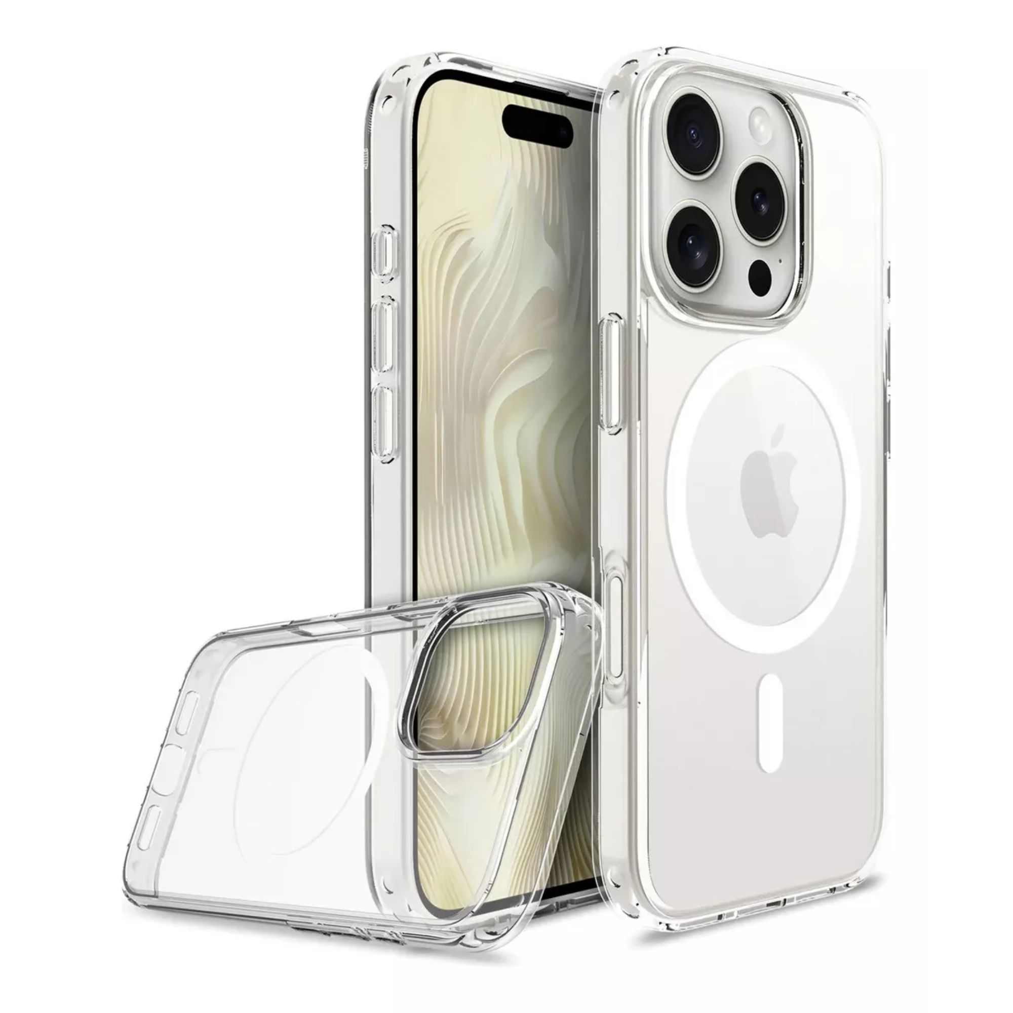 Kit Mica Cámara Para Iphone 16 + Funda Case Transparente para Iphone 16 pro / Transparente