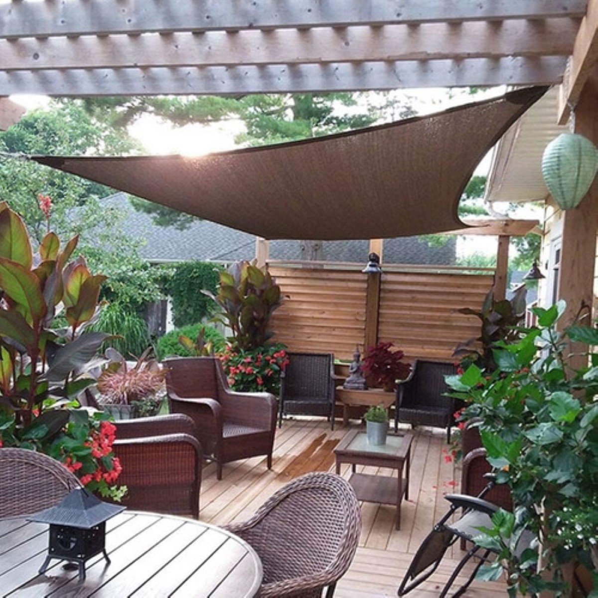 Malla Sombra 3*4m 90% Raschel Para Jardin Reforzada Espesar CAFE