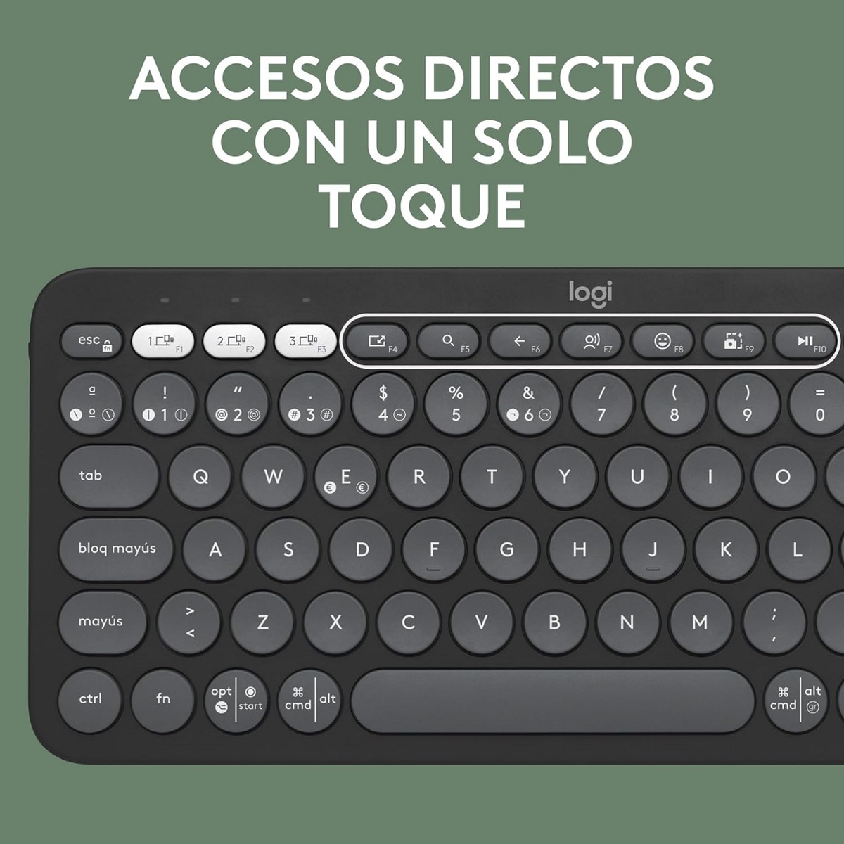 Teclado Logitech Bluetooth PEBBLE KEYS 2 K380S Grafito 920-011783
