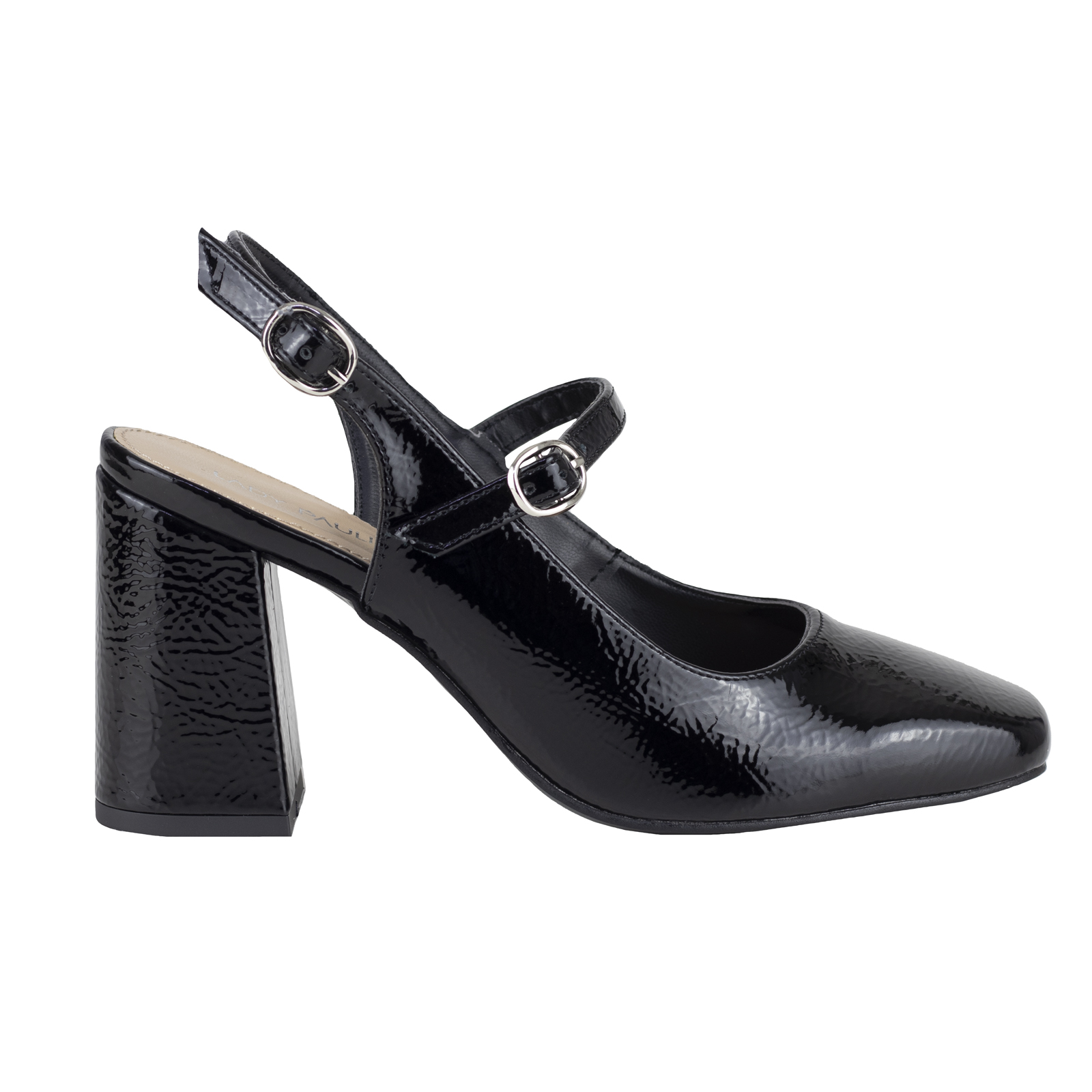 Zapato De Tacon Alto Negro Charol Para Mujer Lady Paulina 37402 +9CM