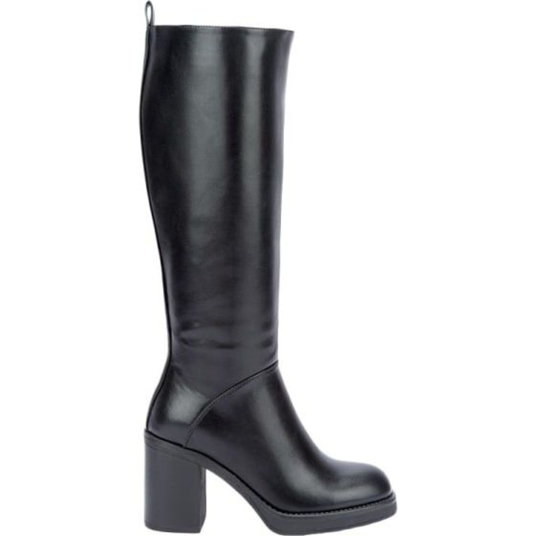 Bota para mujer, alta, con tacón cuadrado, a la rodilla, marca Tierra Bendita, color negro 1141771