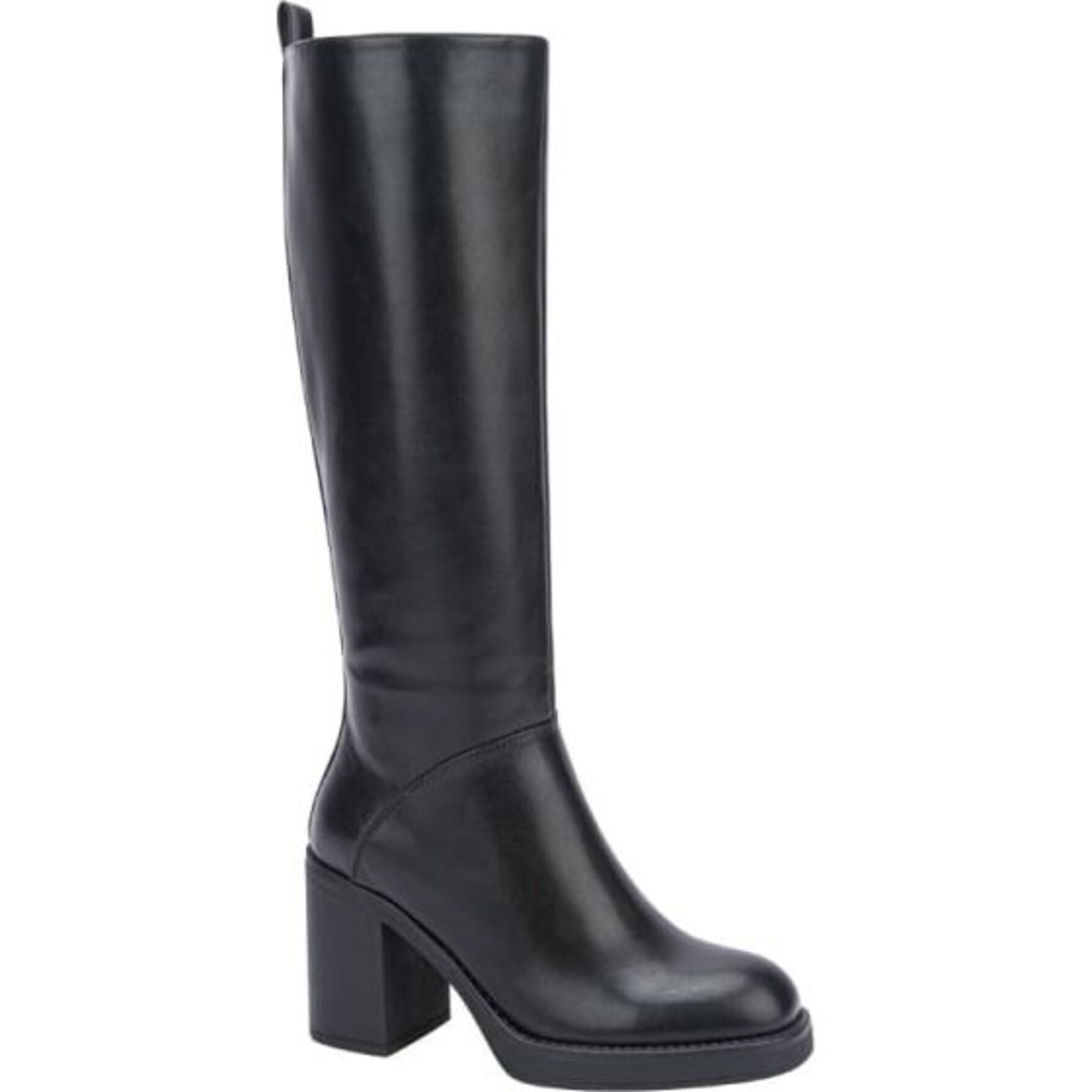 Bota para mujer, alta, con tacón cuadrado, a la rodilla, marca Tierra Bendita, color negro 1141771