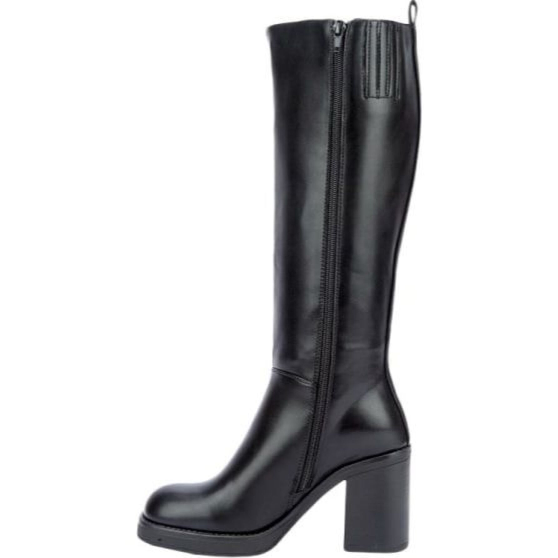 Bota para mujer, alta, con tacón cuadrado, a la rodilla, marca Tierra Bendita, color negro 1141771