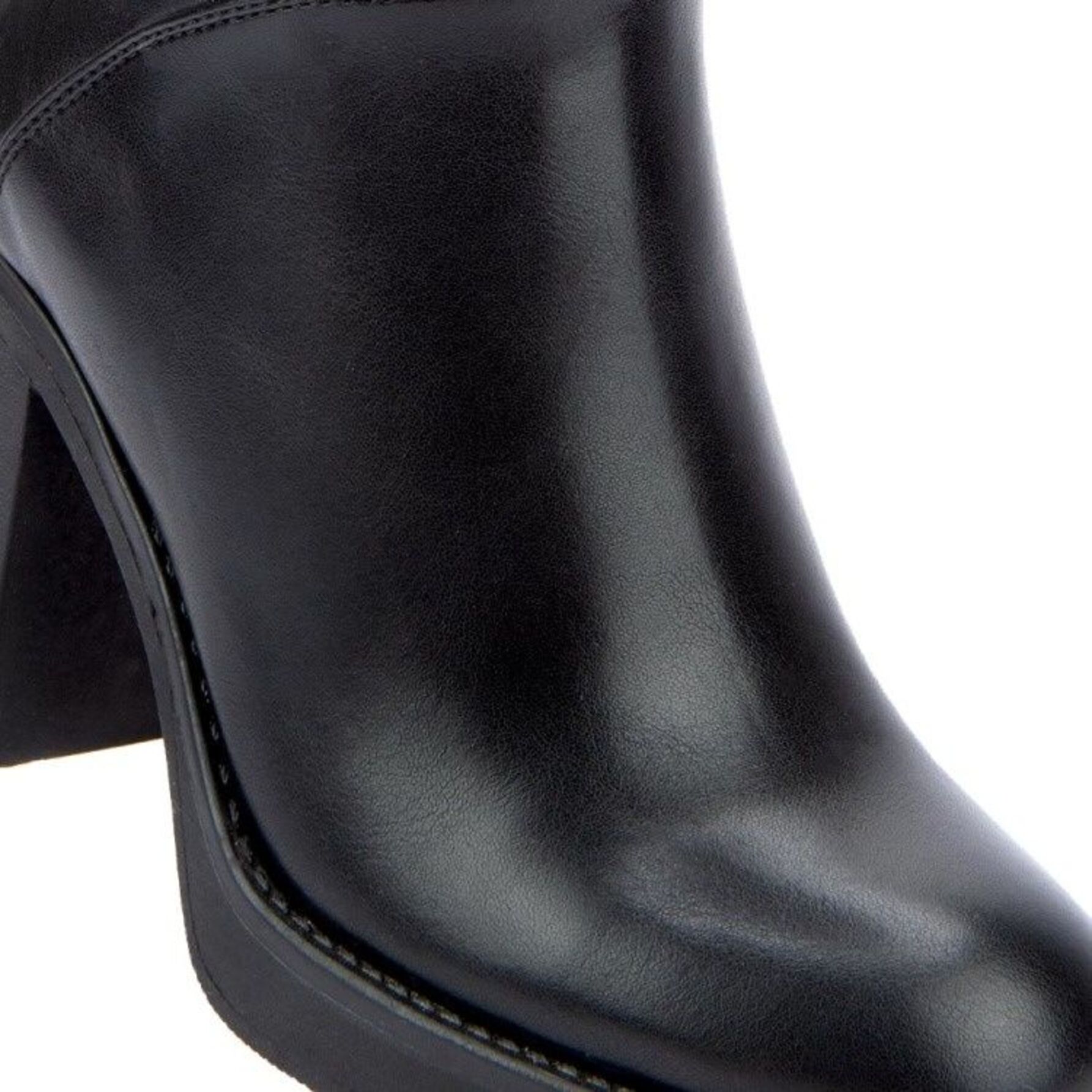 Bota para mujer, alta, con tacón cuadrado, a la rodilla, marca Tierra Bendita, color negro 1141771