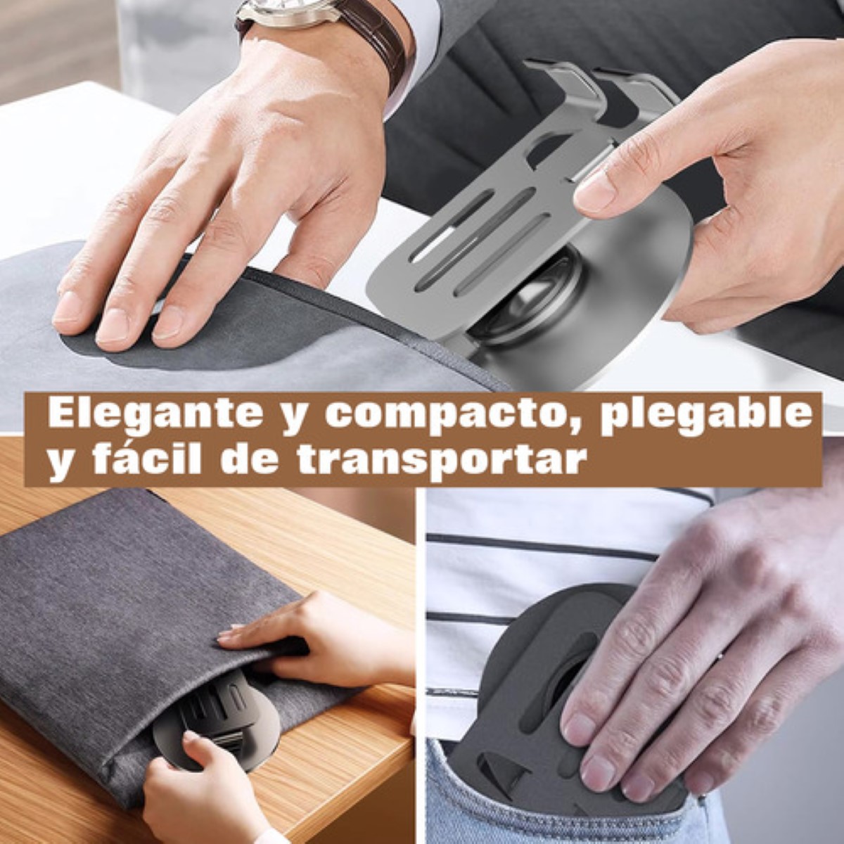 Base Soporte Para Celular Tablet Ajustable Escritorio Mesa gris