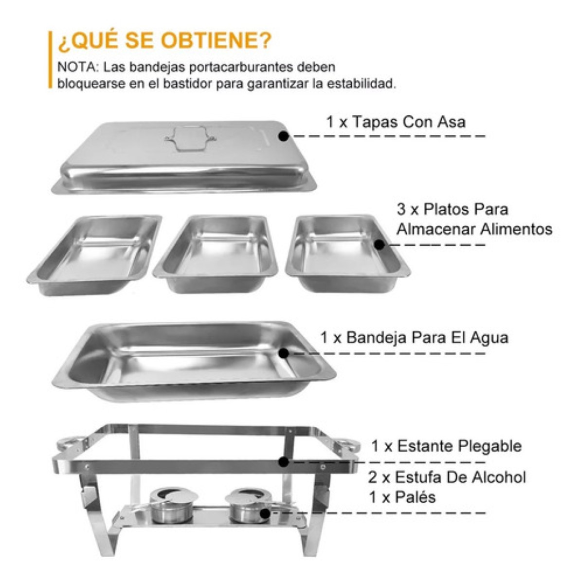 Bufetera 3 Espacios De Acero Inoxidable Para Chef Comedor 9l plata