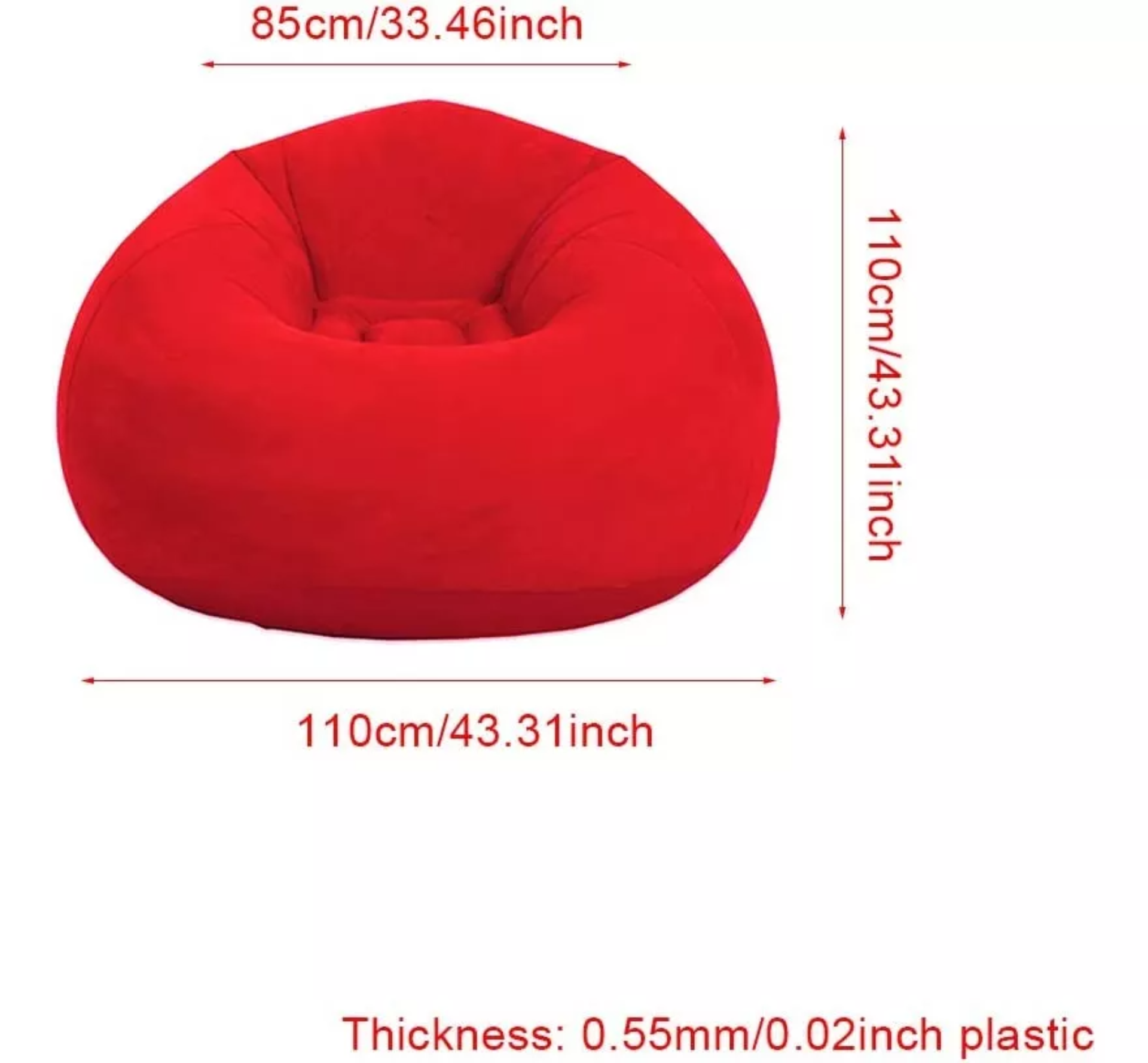Sillón Inflable Silla Aterciopelada Puff Cómodo Sofá +bomba