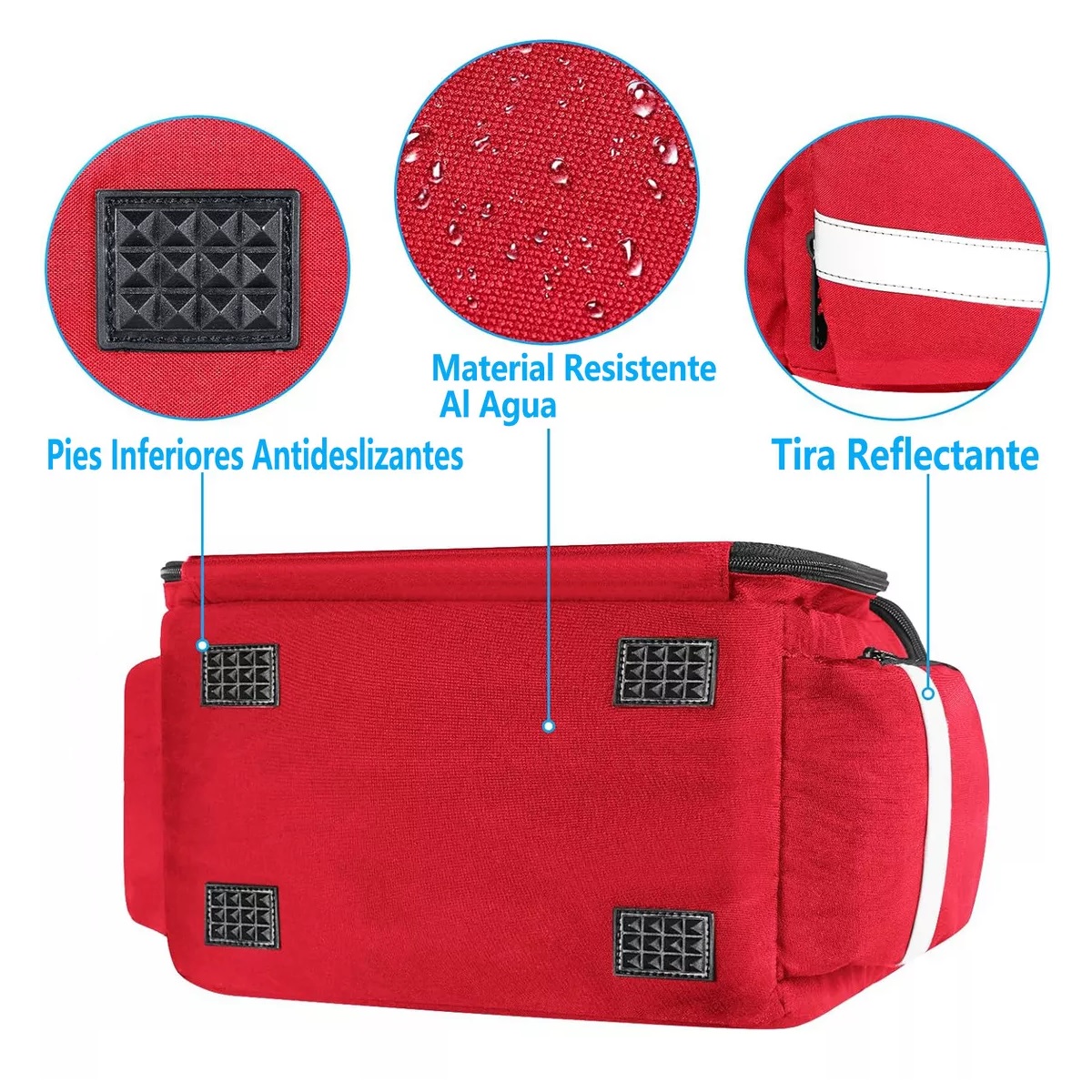 Botiquin De Primeros Auxilios Multi-Compartimentos Impermeable Rojo