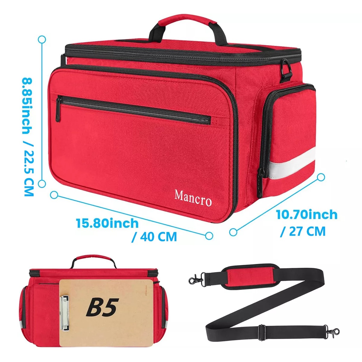 Botiquin De Primeros Auxilios Multi-Compartimentos Impermeable Rojo