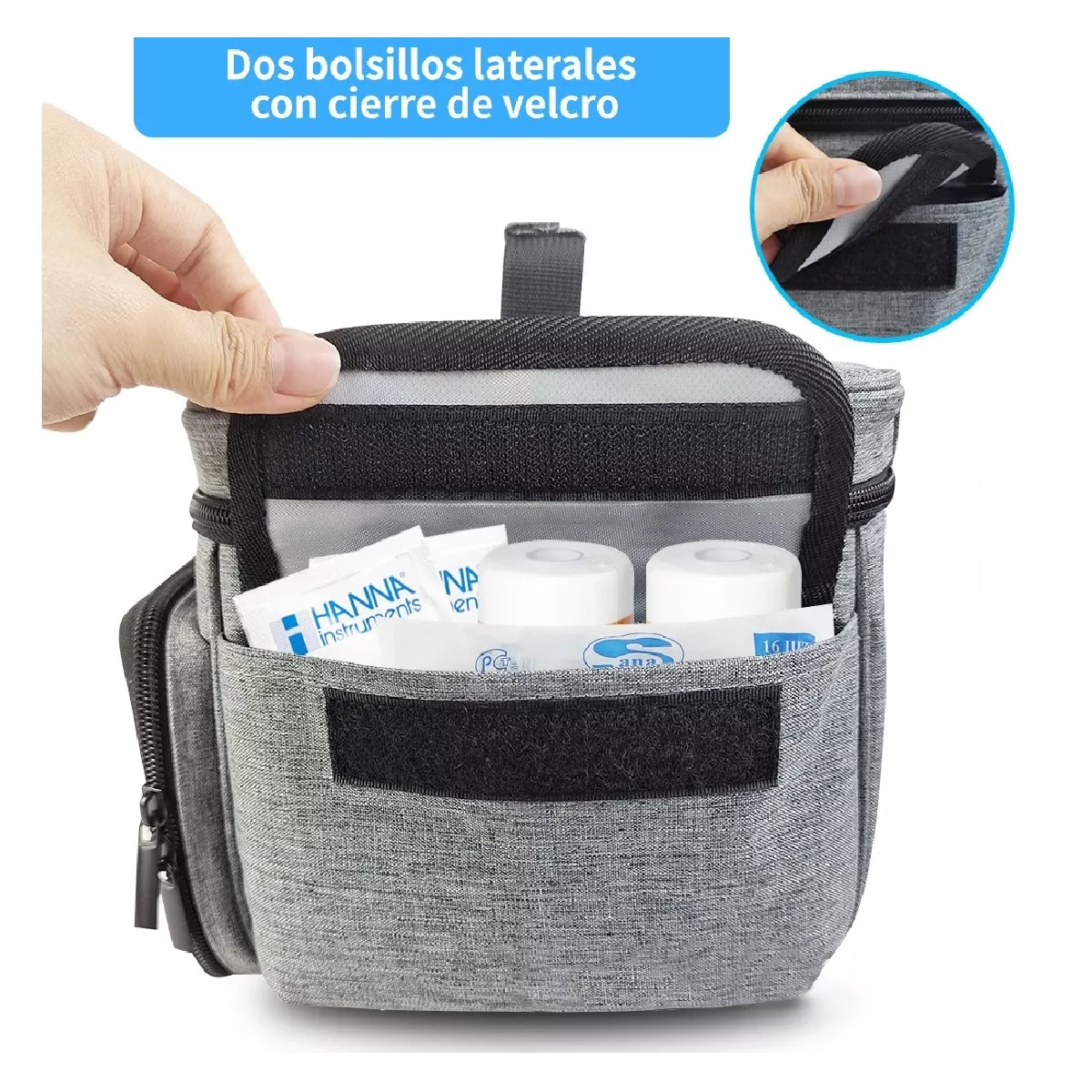 Botiquin Primeros Auxilios Médicos Portátiles, Gris