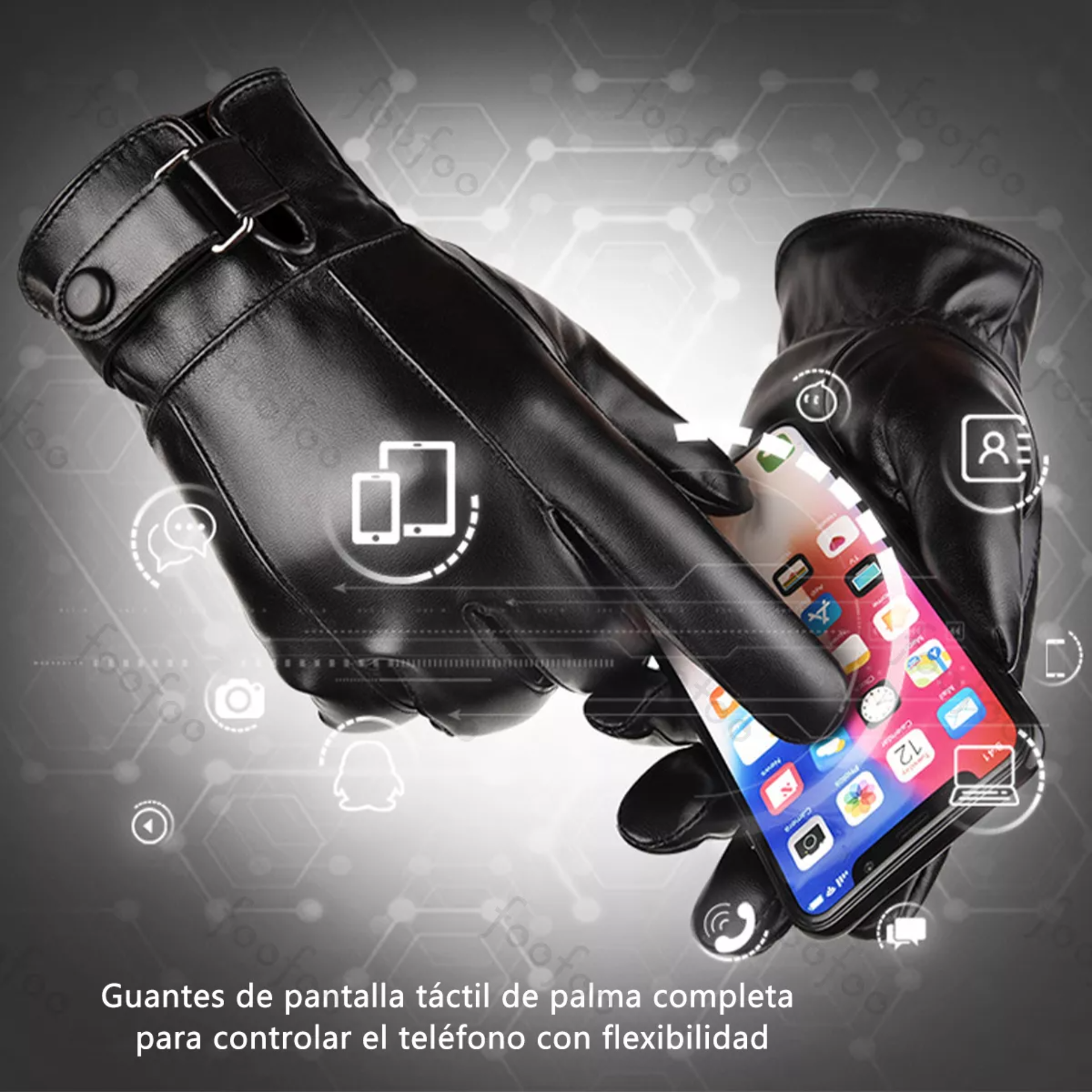 Guantes De Cuero De Invierno Pantalla Táctil Cálido Y Suave