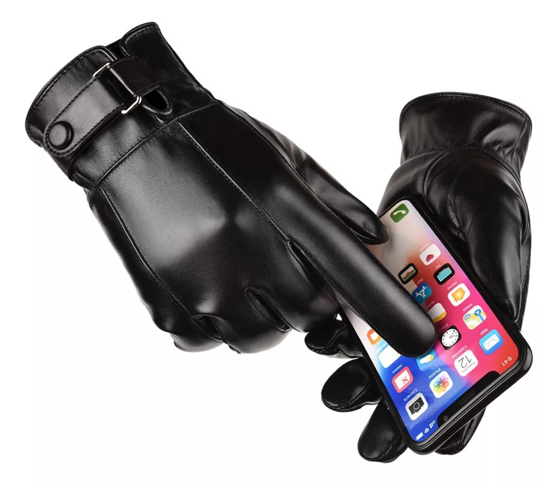 Guantes De Cuero De Invierno Pantalla Táctil Cálido Y Suave