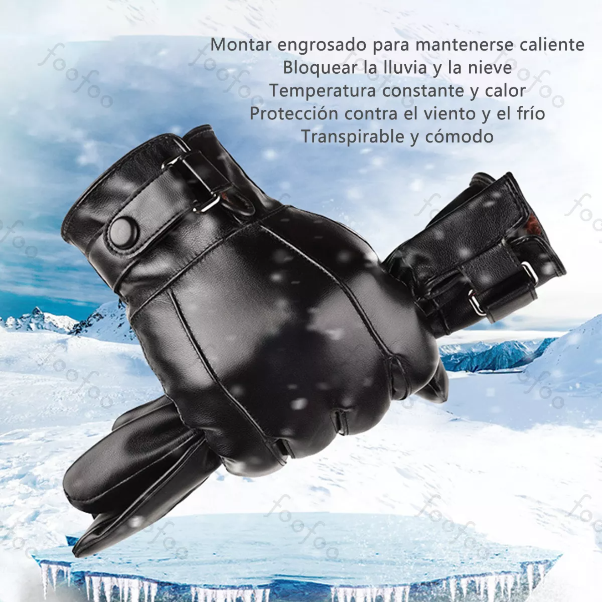 Guantes De Cuero De Invierno Pantalla Táctil Cálido Y Suave