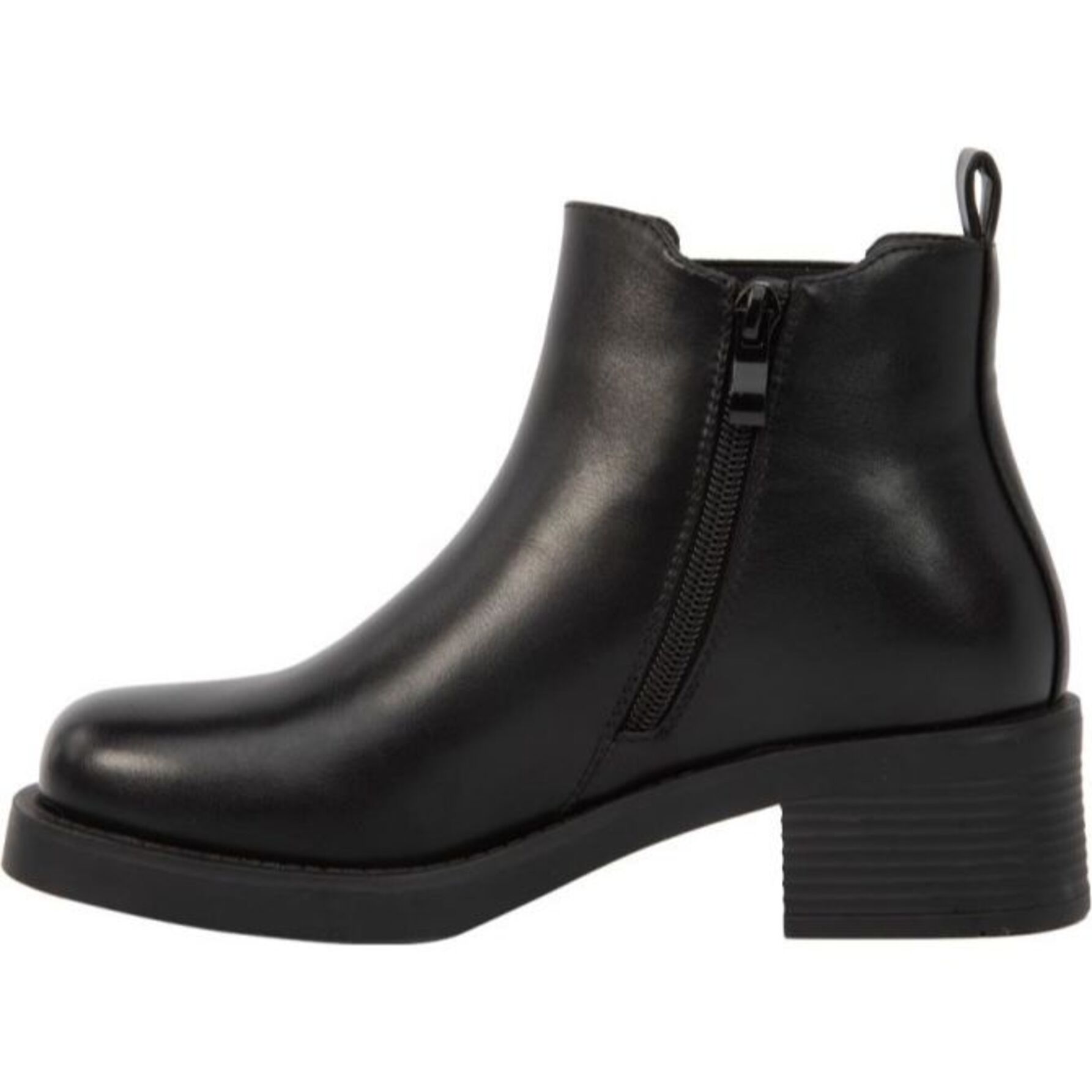 Bota para mujer, tipo botín, con cierre y elástico, acabado napa, marca Tierra Bendita, color negro 1141868