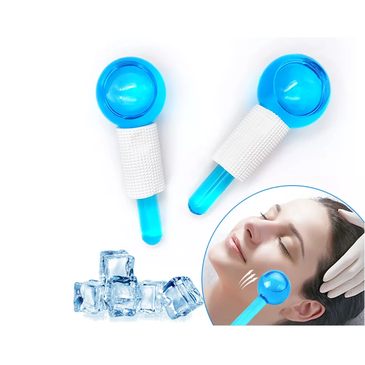 Masajeador Facial Bola Masajeadora Roller Arrugas Azul