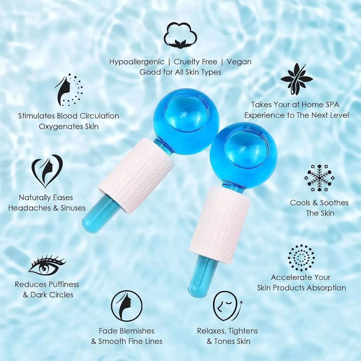 Masajeador Facial Bola Masajeadora Roller Arrugas Azul