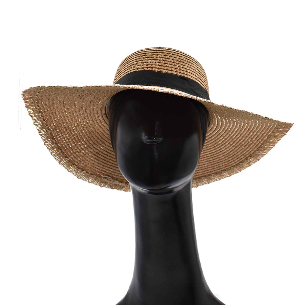 Sombrero Pamela Café Detalla de Cinta y Moño Color Negro 