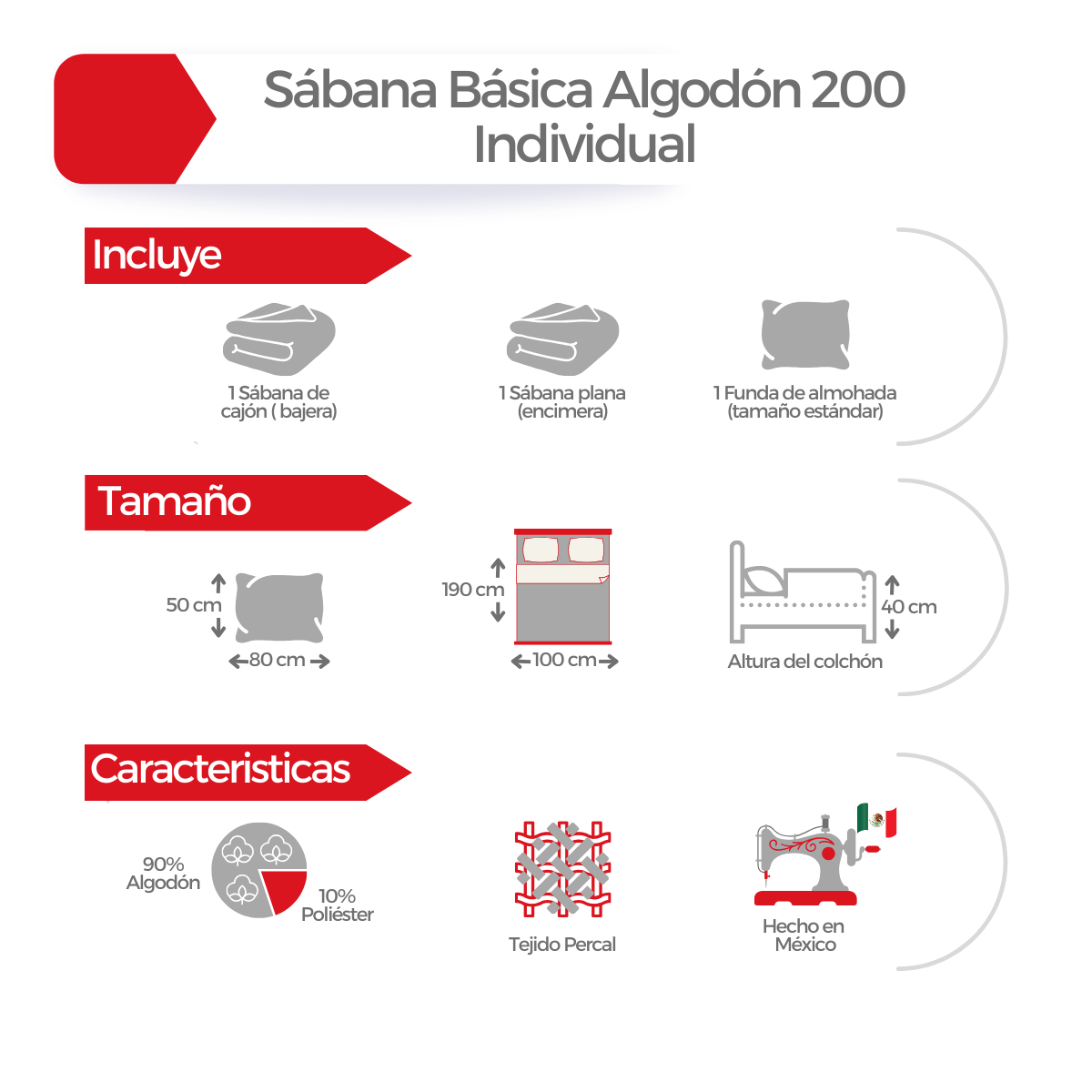 Juego de Sábanas Básica Algodón Percal 300 - Individual - Azul Cielo