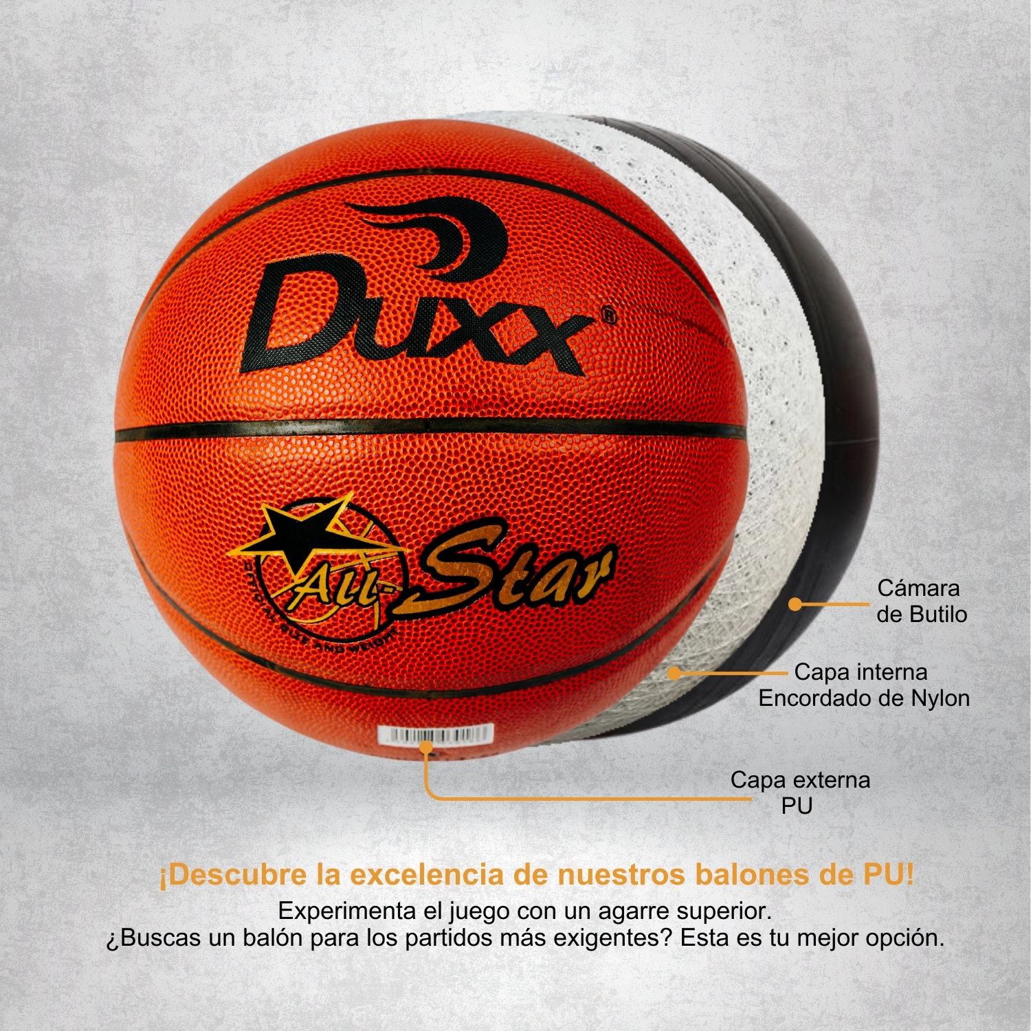 Balón Duxx de Basquetbol  #5 Piel Sintética (PU)