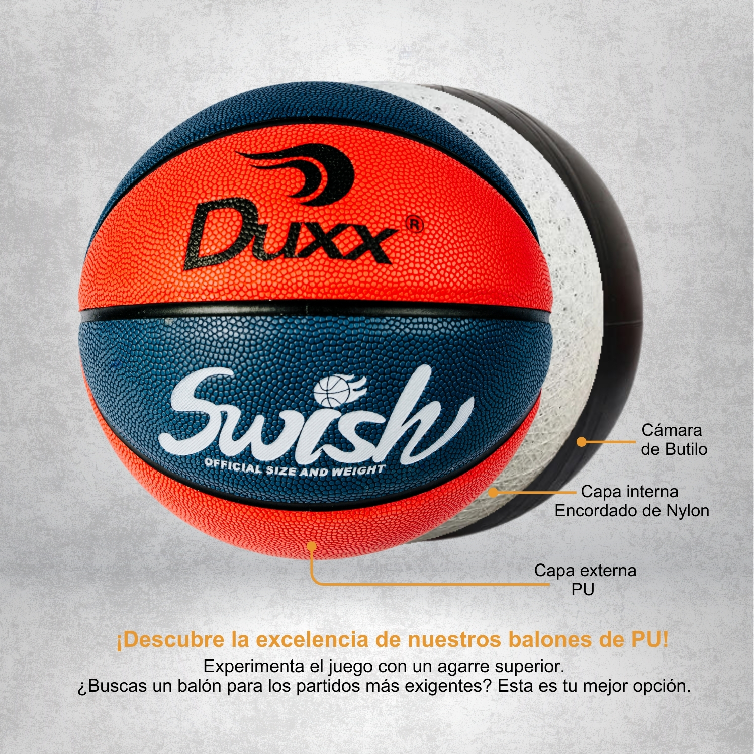 Duxx Balón Basquet Ball Piel Sintética (PU)#7 Swish