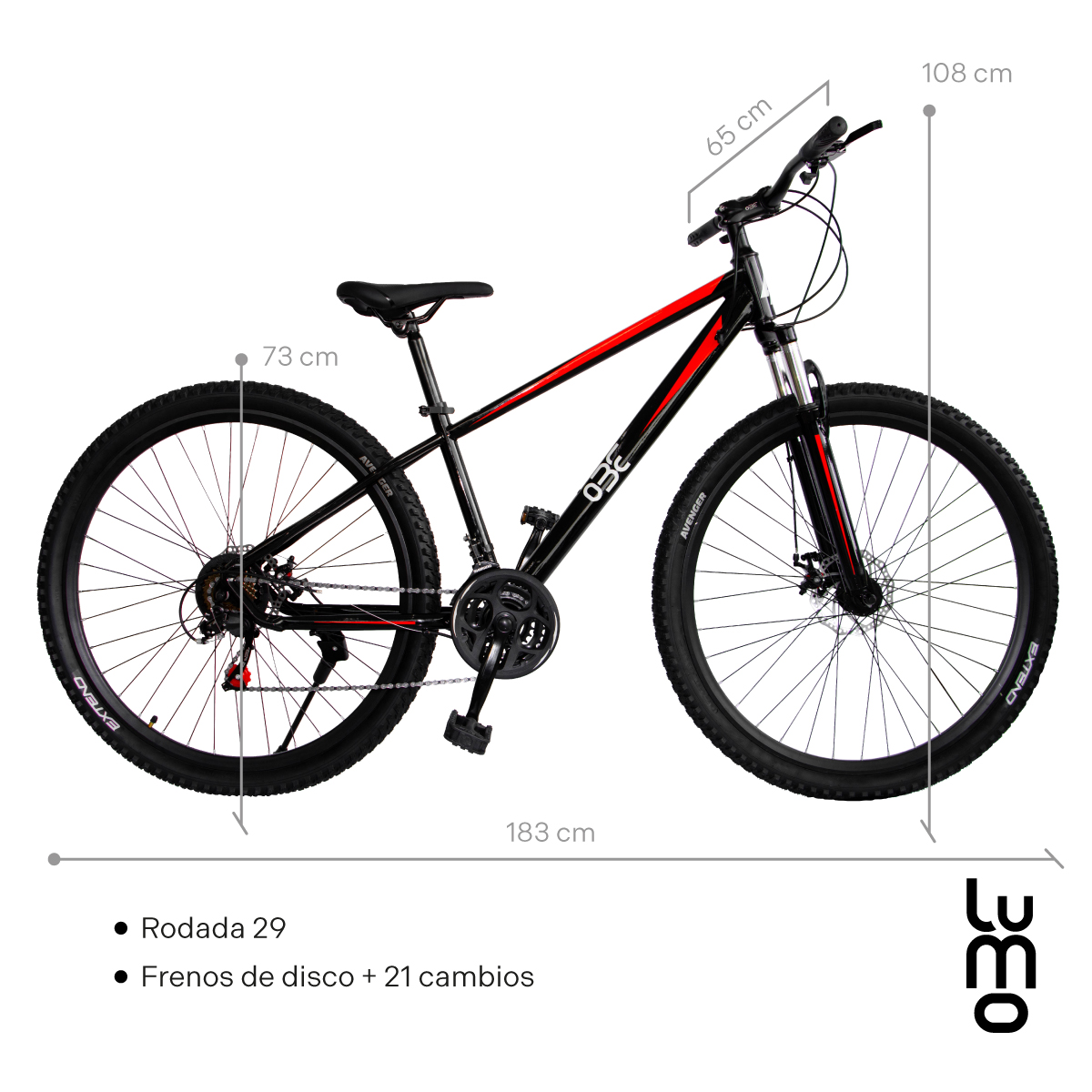 Bicicleta de Montaña R29 Acero 21 velocidades Reforzada