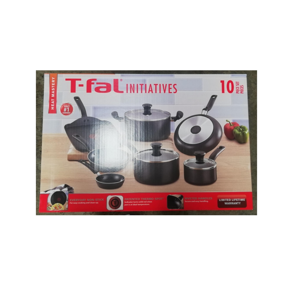 Batería de Cocina T-Fal C2670402M Initiatives / Start Easy 10 Pzas Negro ALBY3*