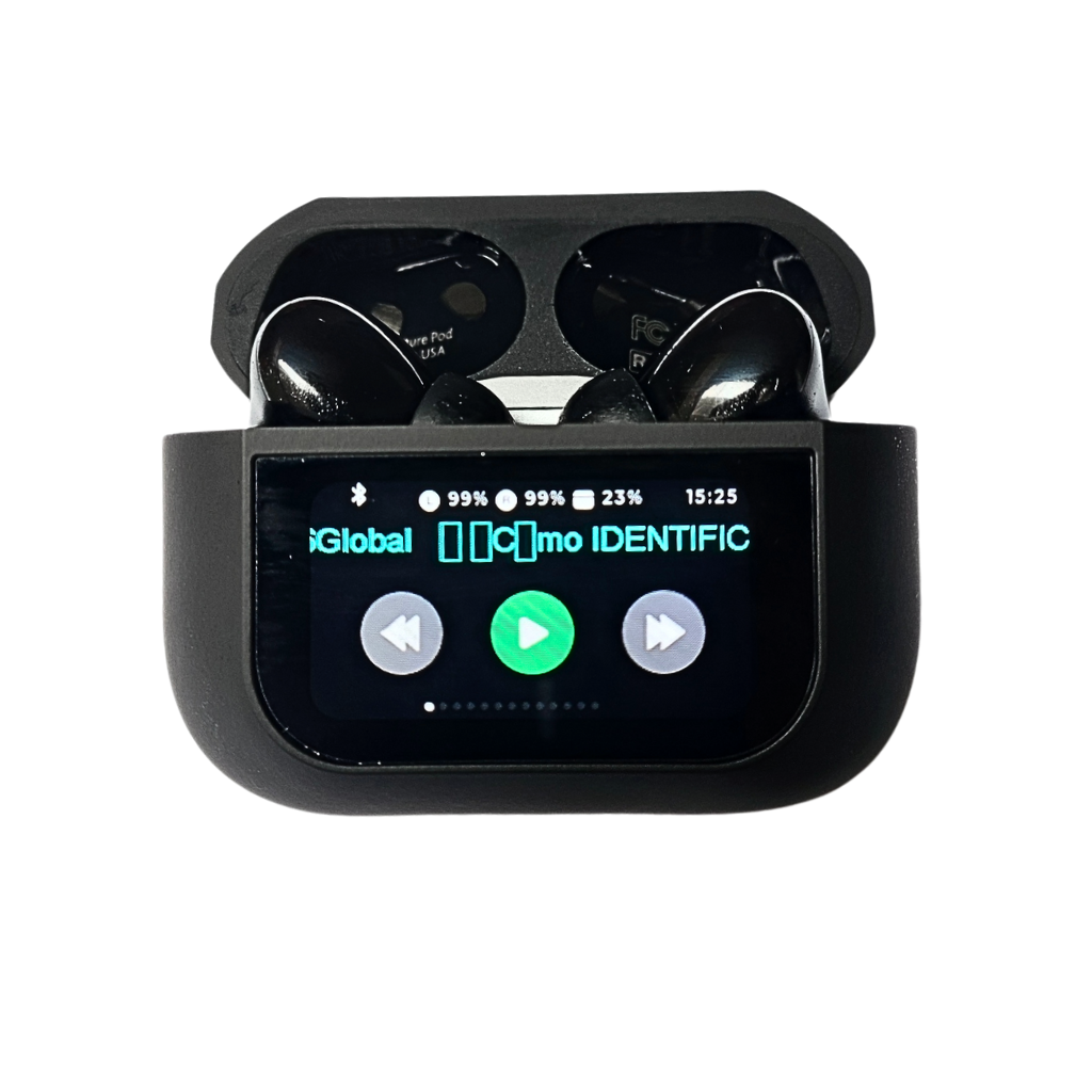 Audífonos con Pantalla Táctil. G-TIDE Future Pod, Bluetooth, Cancelación de ruido, encontrar audífonos.
