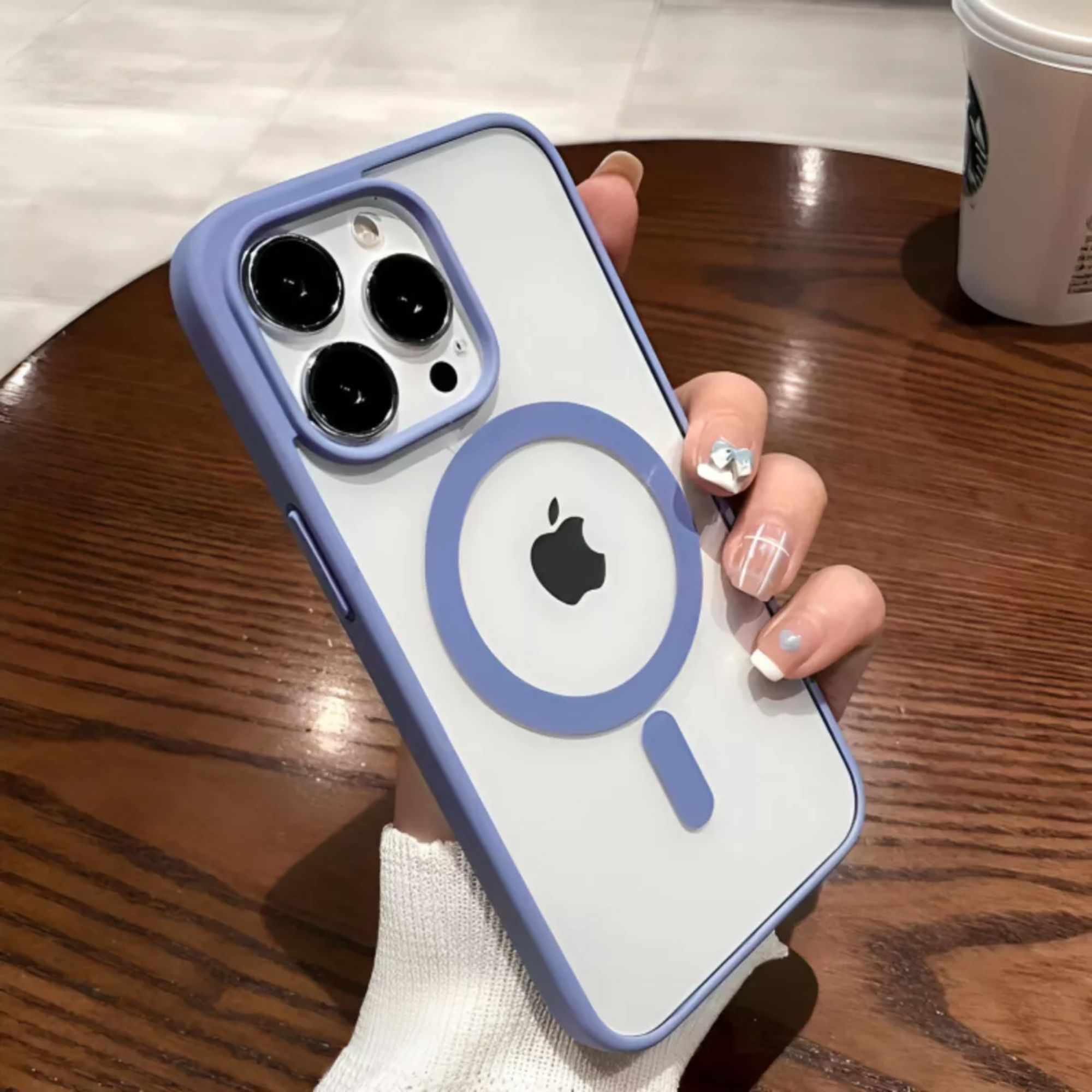 Kit Mica Cámara Para Iphone 16 + Funda Case Transparente para Iphone 16 pro max / Azul sierra
