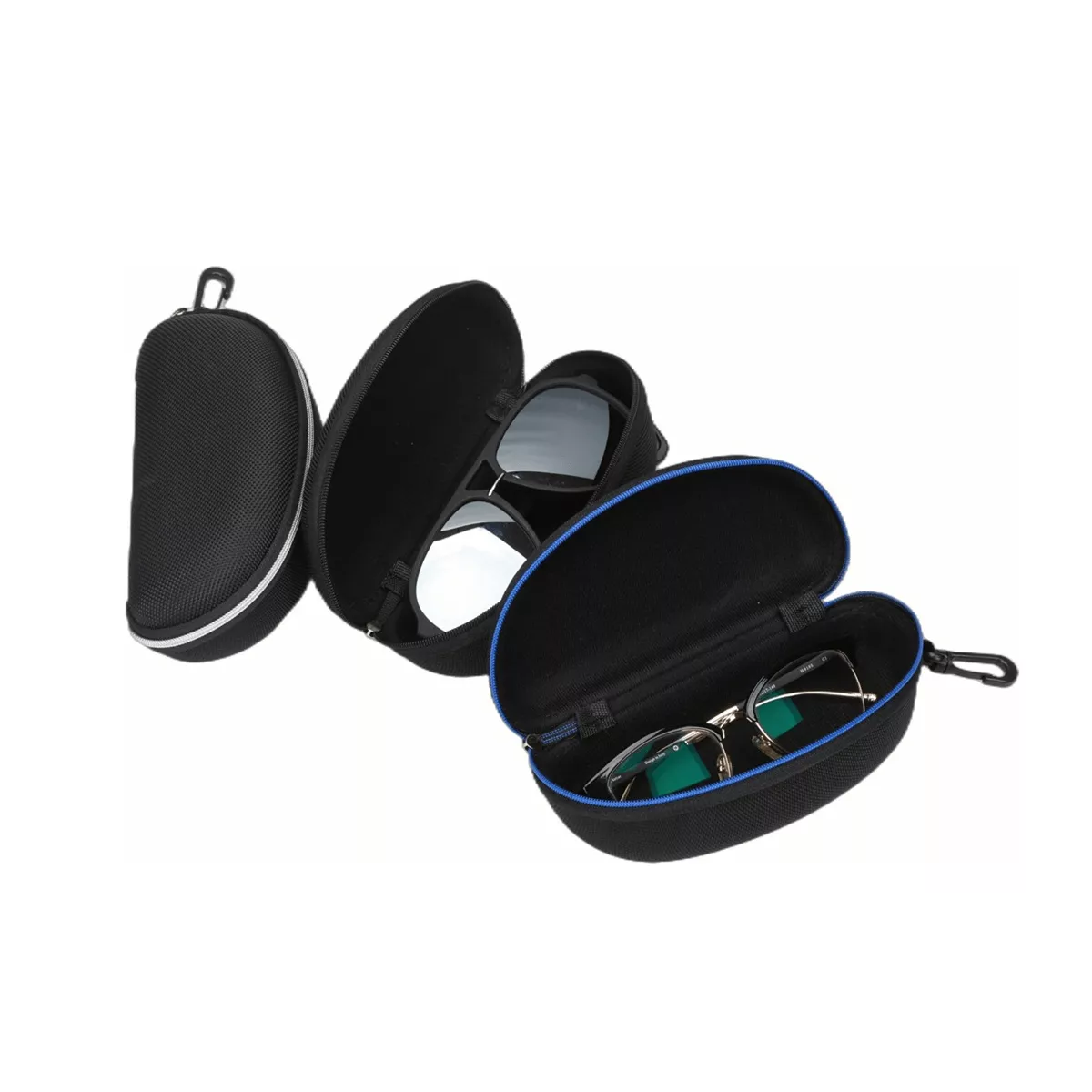 Estuche Lente De Sol Rígido Impermeable Con Cremallera 3 Pzs